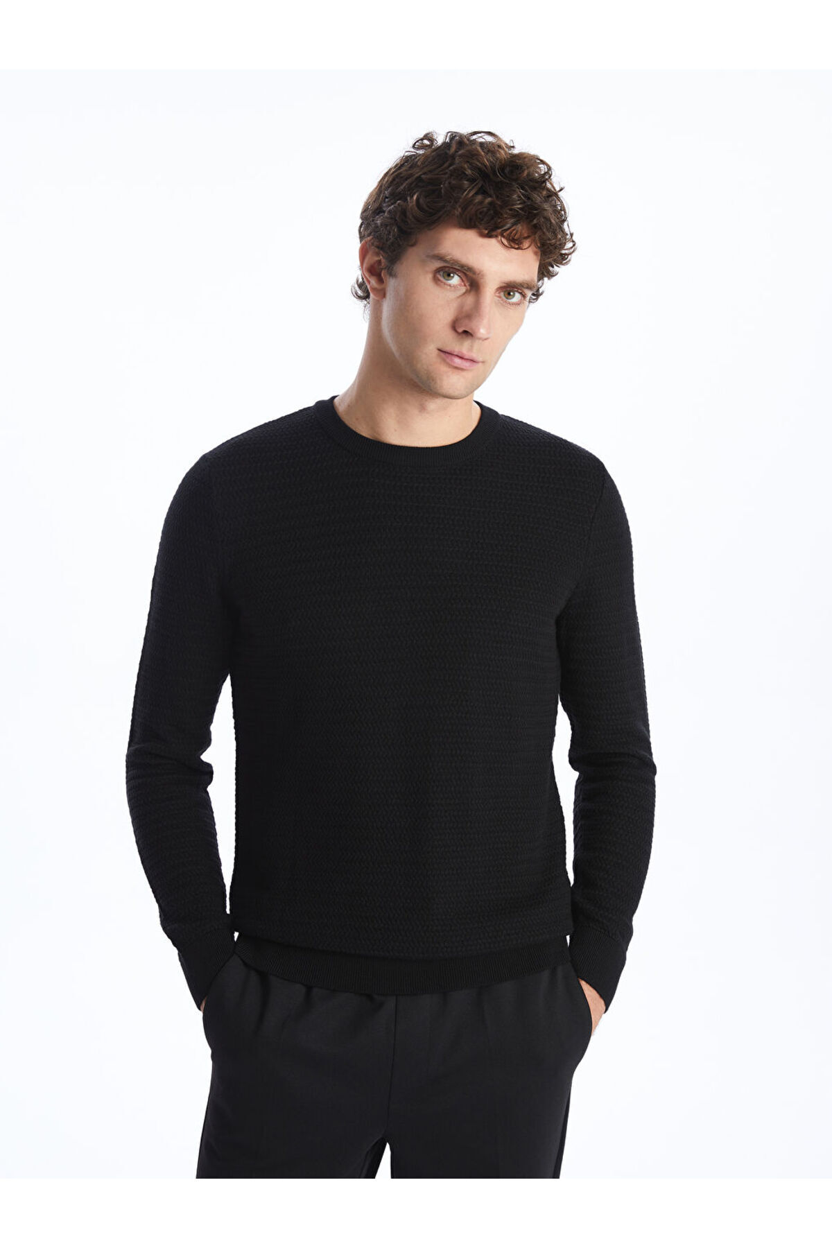 ال سی وایکیکی ژاکت بافتنی مردانه یقه گرد LCW مخصوص فصل جدید