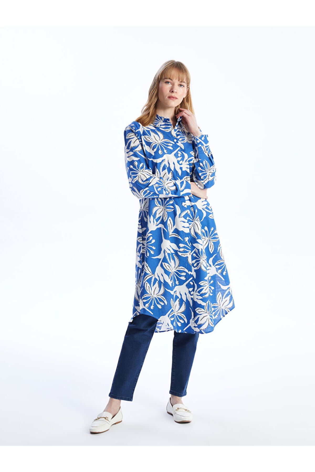 LC Waikiki Yeni Sezon Desenli Kadin Gomlek Tunik - S4EB49Z8