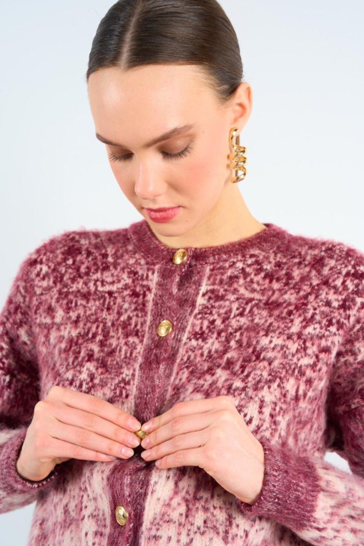 OzBeauty-Cardigan Rose Gold în două culori - Vanilie-Burgundy 3