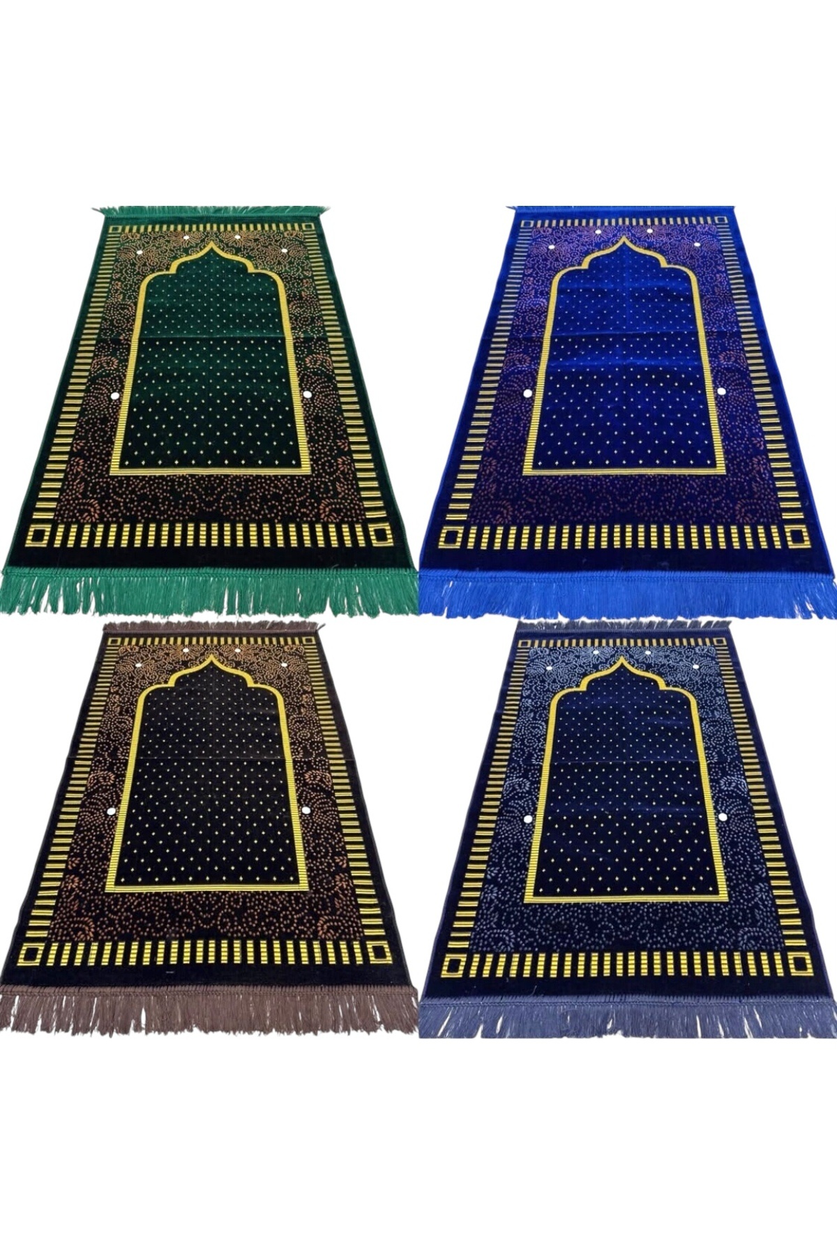 Furkan Neşriyat-Velvet Prayer Rug - Wholesale - Gift - Hajj Umrah Gift - 8 Velvet Prayer Rugs 4