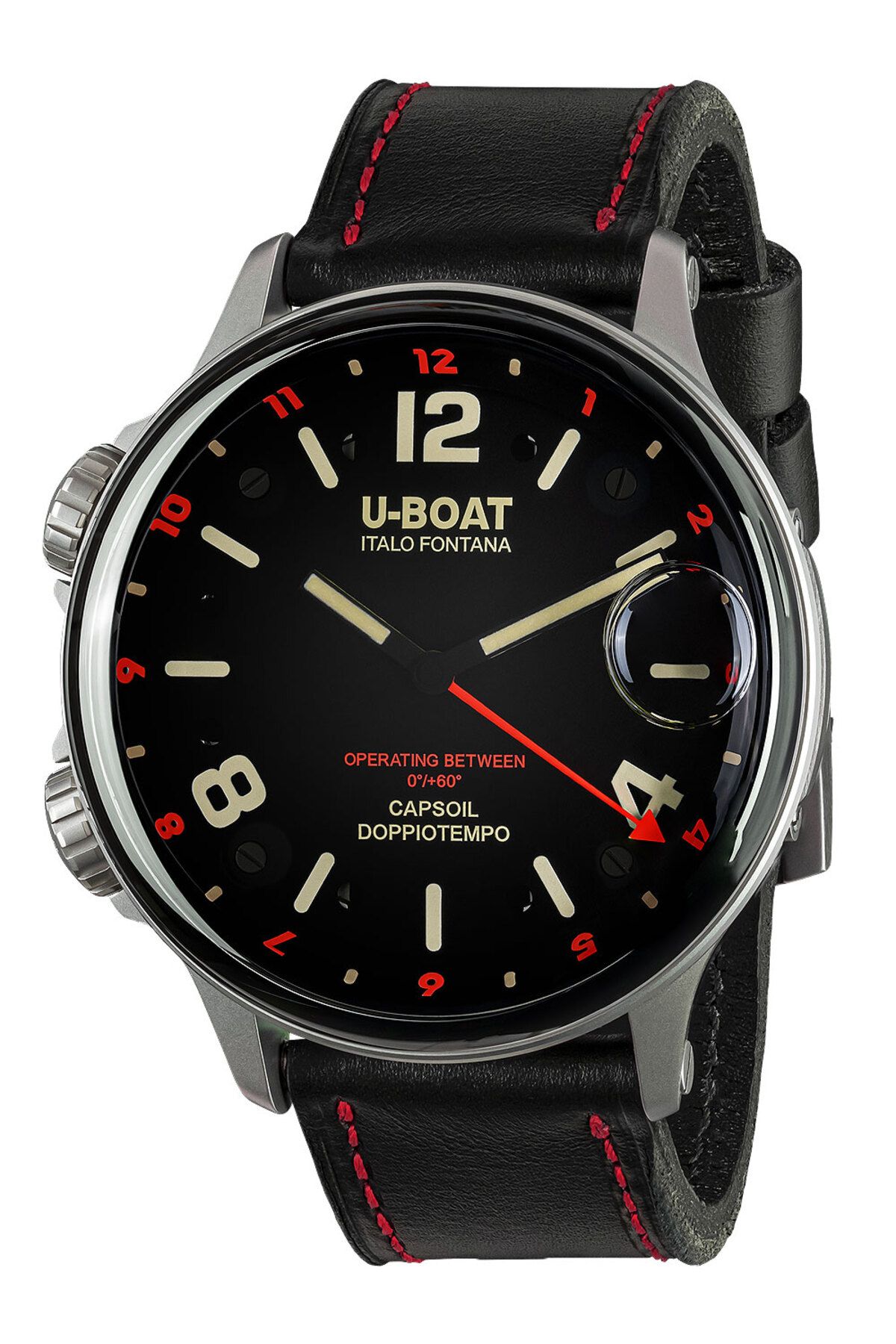 U-BOAT-9674 Capsoil Doppiotempo SS GMT Mens Watch 55mm 10ATM 2