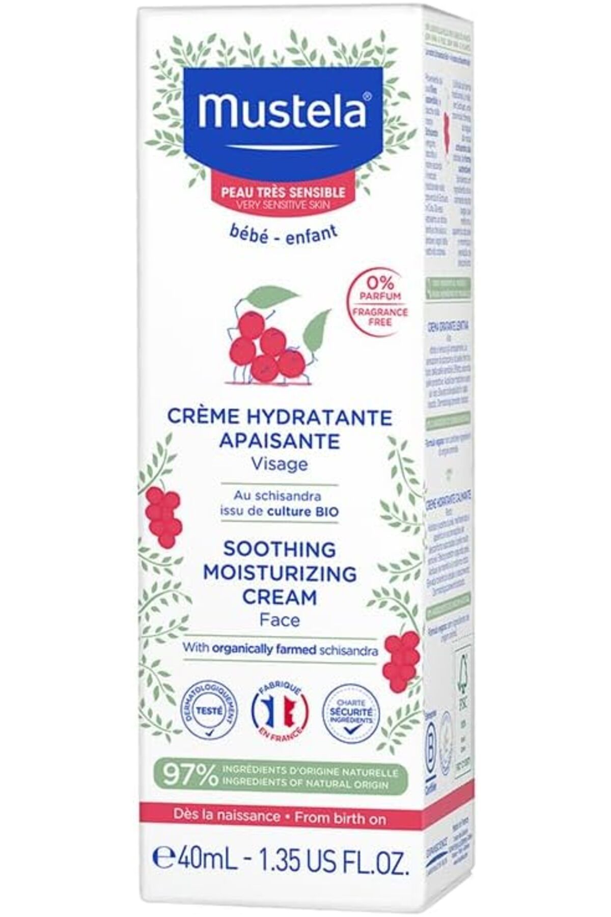Mustela-40 ml Soothing Moisturizing Moisturizing Face Cream - For Very Sensitive Skin 2