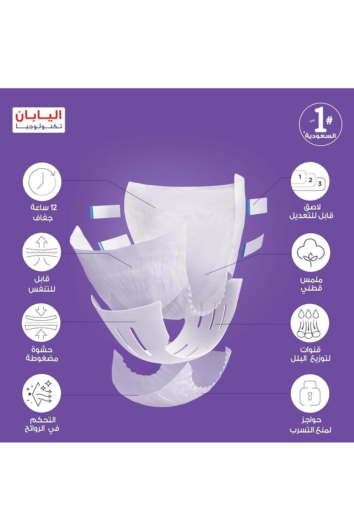 Lifree-شريط، مضغوط، حفاضات للكبار، متوسطة الحجم، 15 قطعة 3