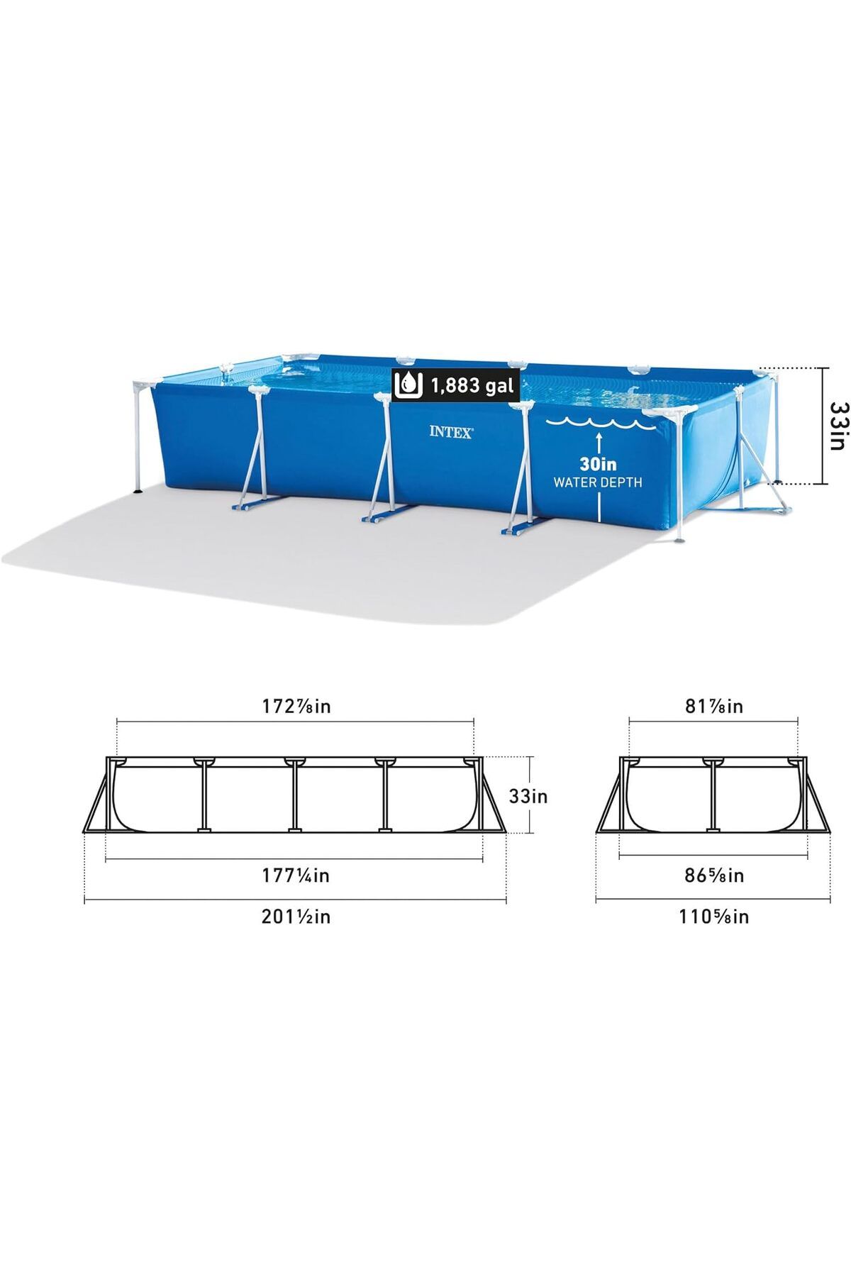 Intex-Rectangular Metal Frame Pool - 28273 6