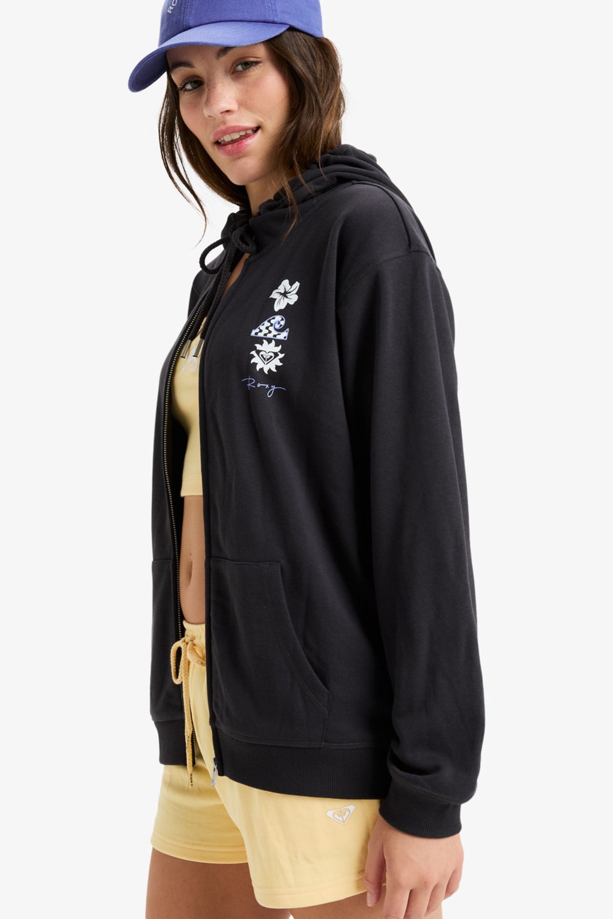 Roxy-Sweatshirt mit durchgehendem Reißverschluss für Damen – Algodon und Polyester Blend Terry Fleece 6