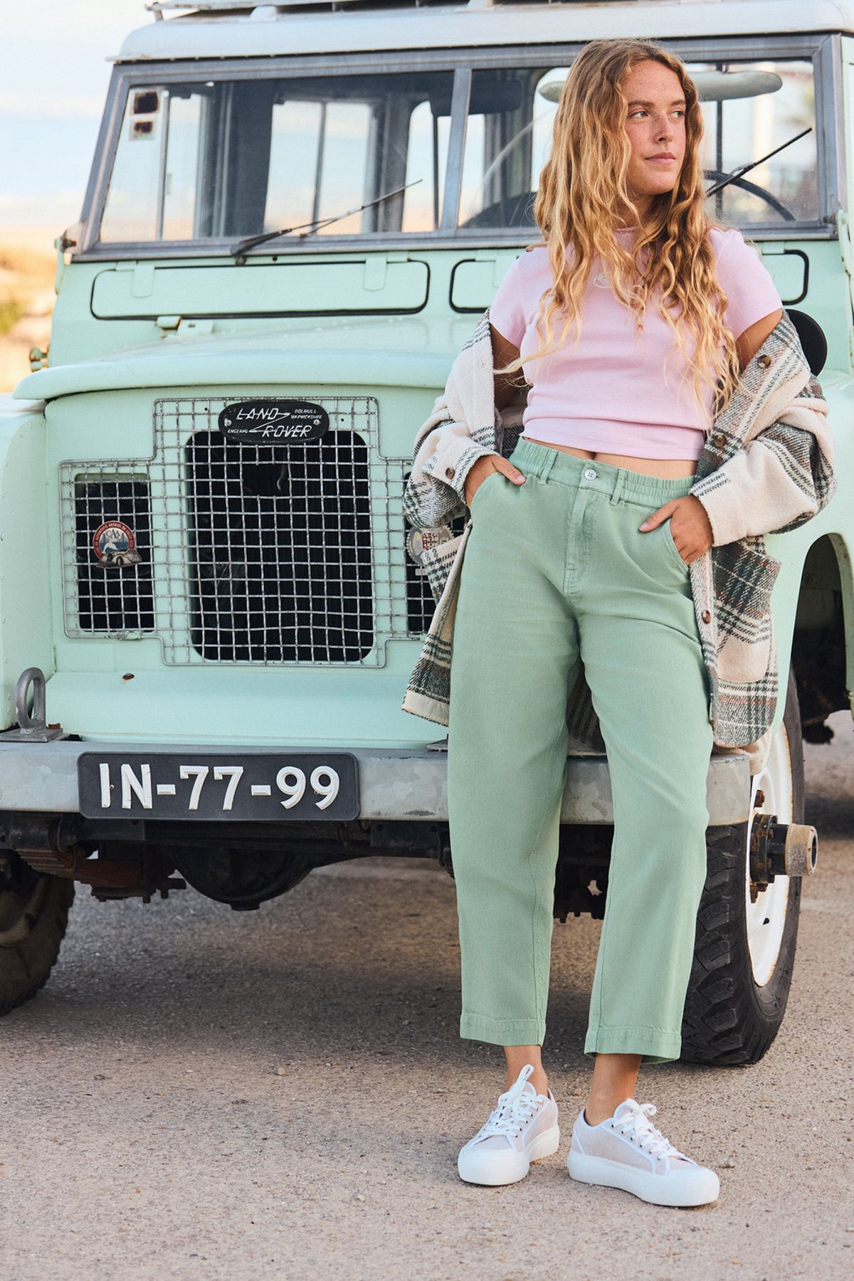 Roxy-Hose mit elastischem Bund für Damen – Mid Weight Washed Twill Cotton 3