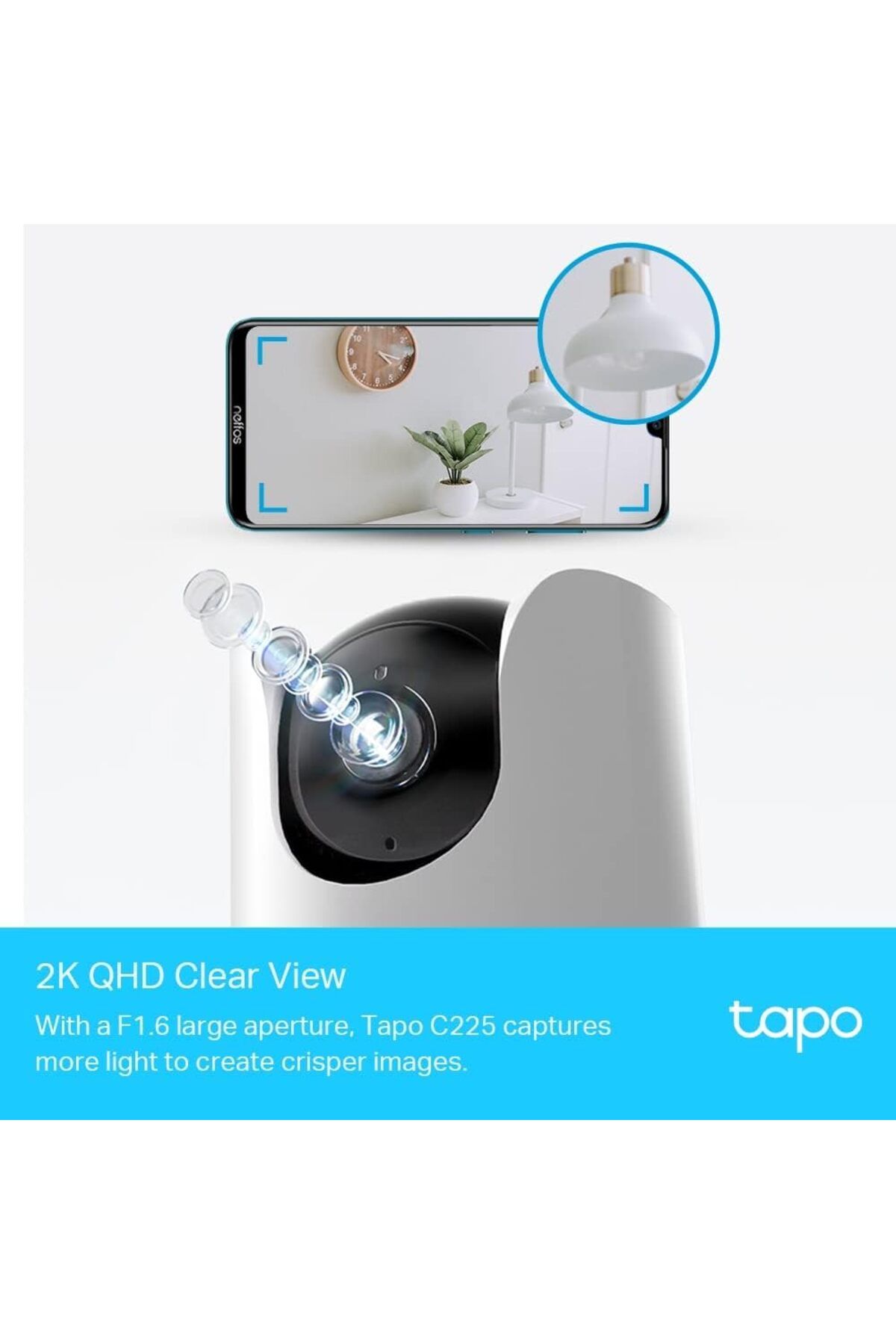 tapo-TP-Link Tapo 2K QHD Pan/Tilt Security Camera,AI Detection, Privacy Protection,Starlight Sensor, 2-wa 2