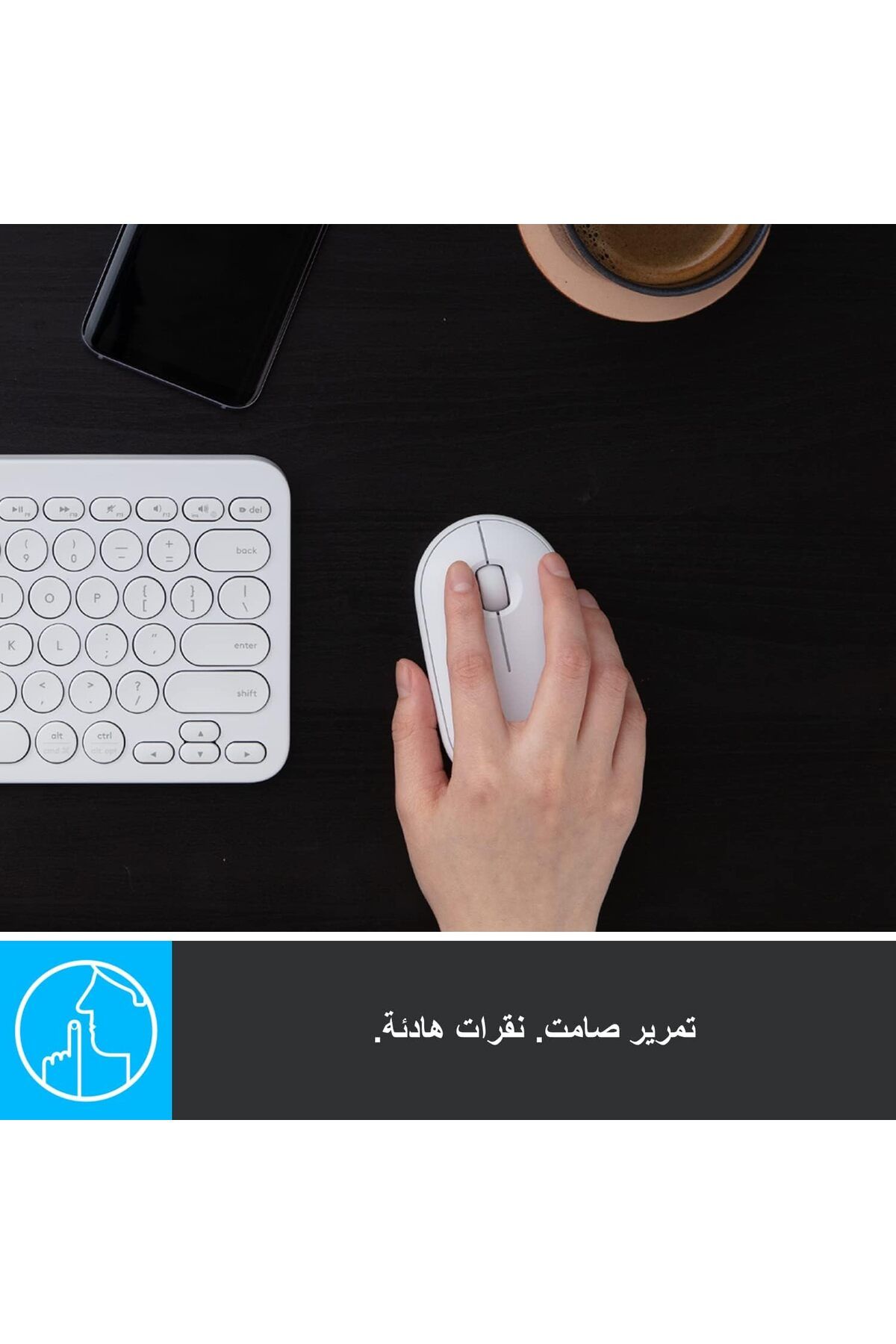 logitech-ماوس Pebble اللاسلكي مع بلوتوث أو مستقبل 2.4 جيجا هرتز، ماوس كمبيوتر صامت ونحيف مع 3