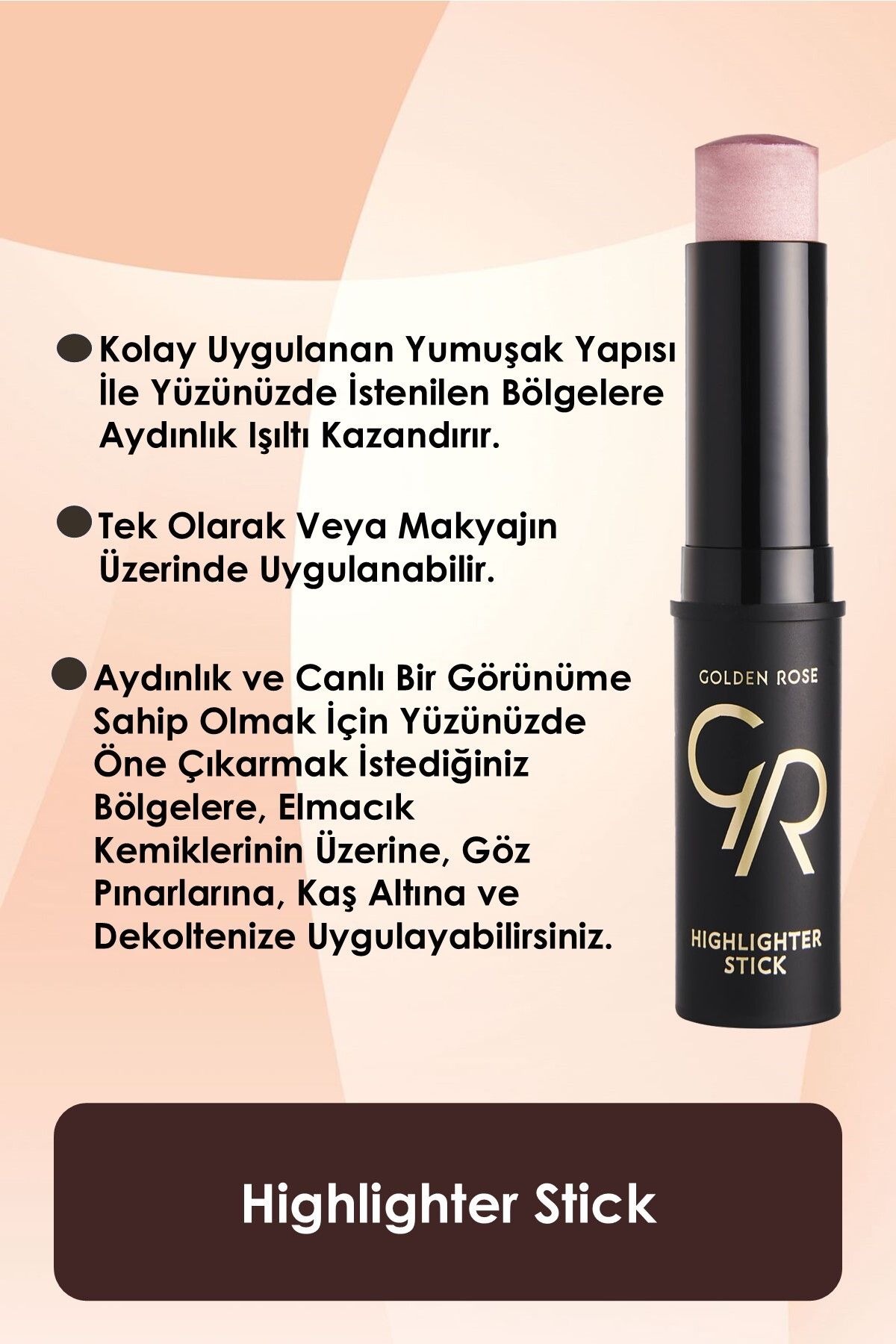 هایلایتر استیک شماره: 02 صورتی روشن - Stick Illuminator - 8691190070847 Golden Rose