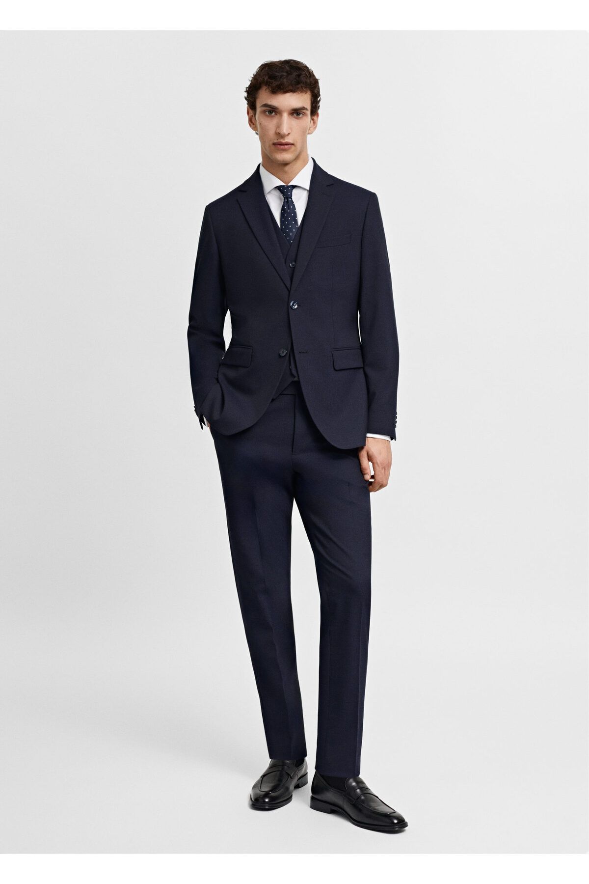 MANGO-Men's Navy Blazer Jacket 67130013 7