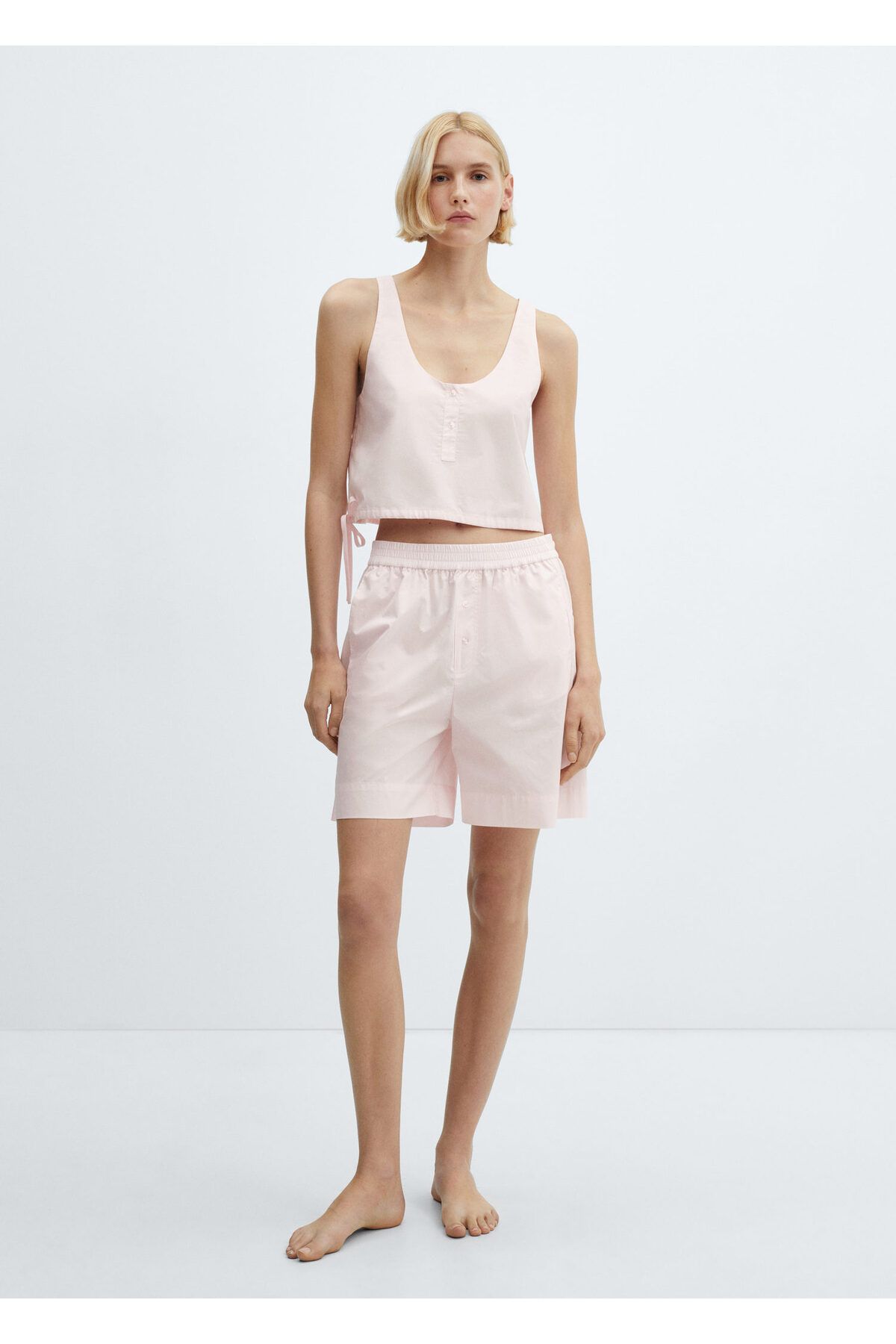 MANGO Woman-Light Pink Women's Pajama Top - 67066016 7