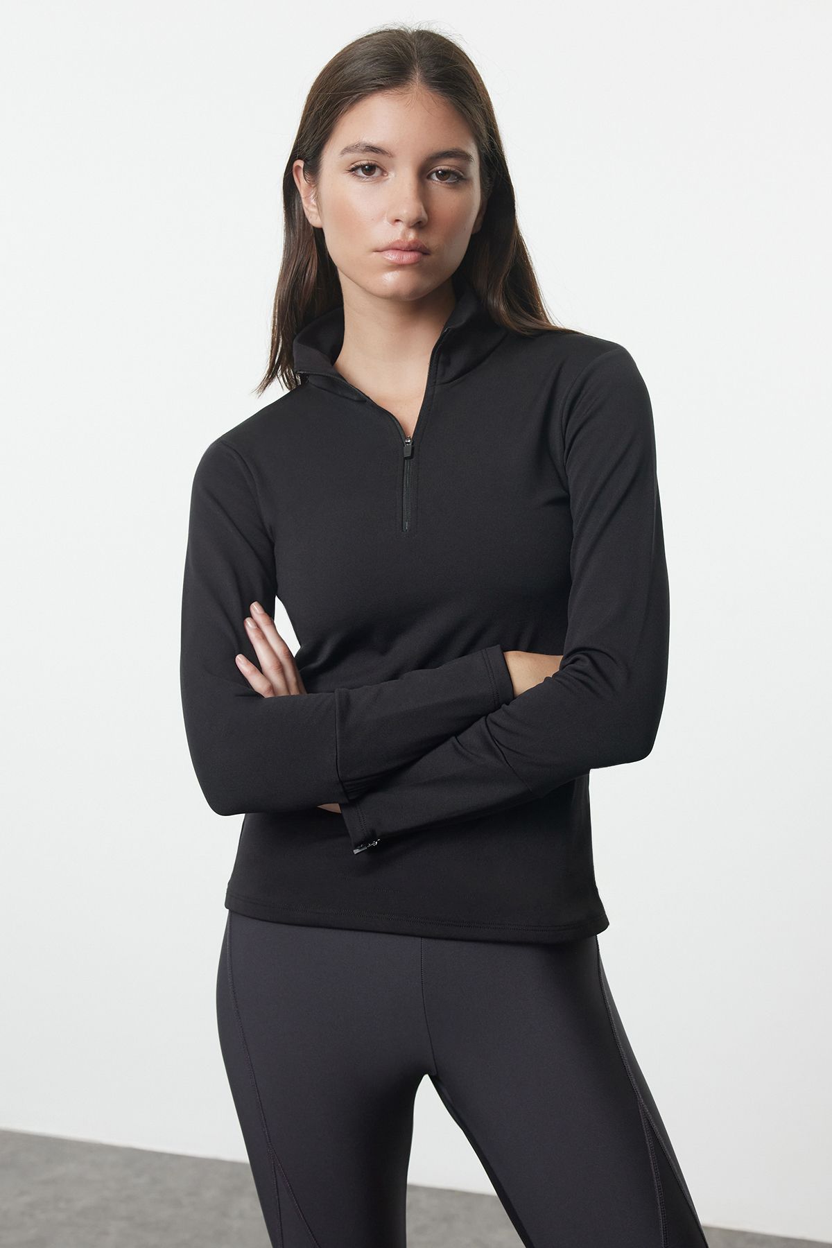 Trendyol Collection Czarna, Bardzo Ciepła, Rozpinana Polarowa, Zimowa, Dzianinowa Bluza Sportowa Thmaw25sw00004 Kobieta - XL