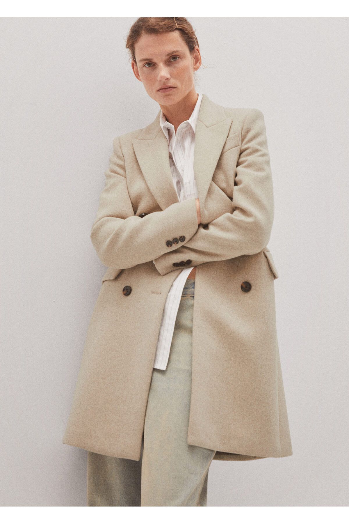 MANGO-Tan Women's Coat 57015141 8