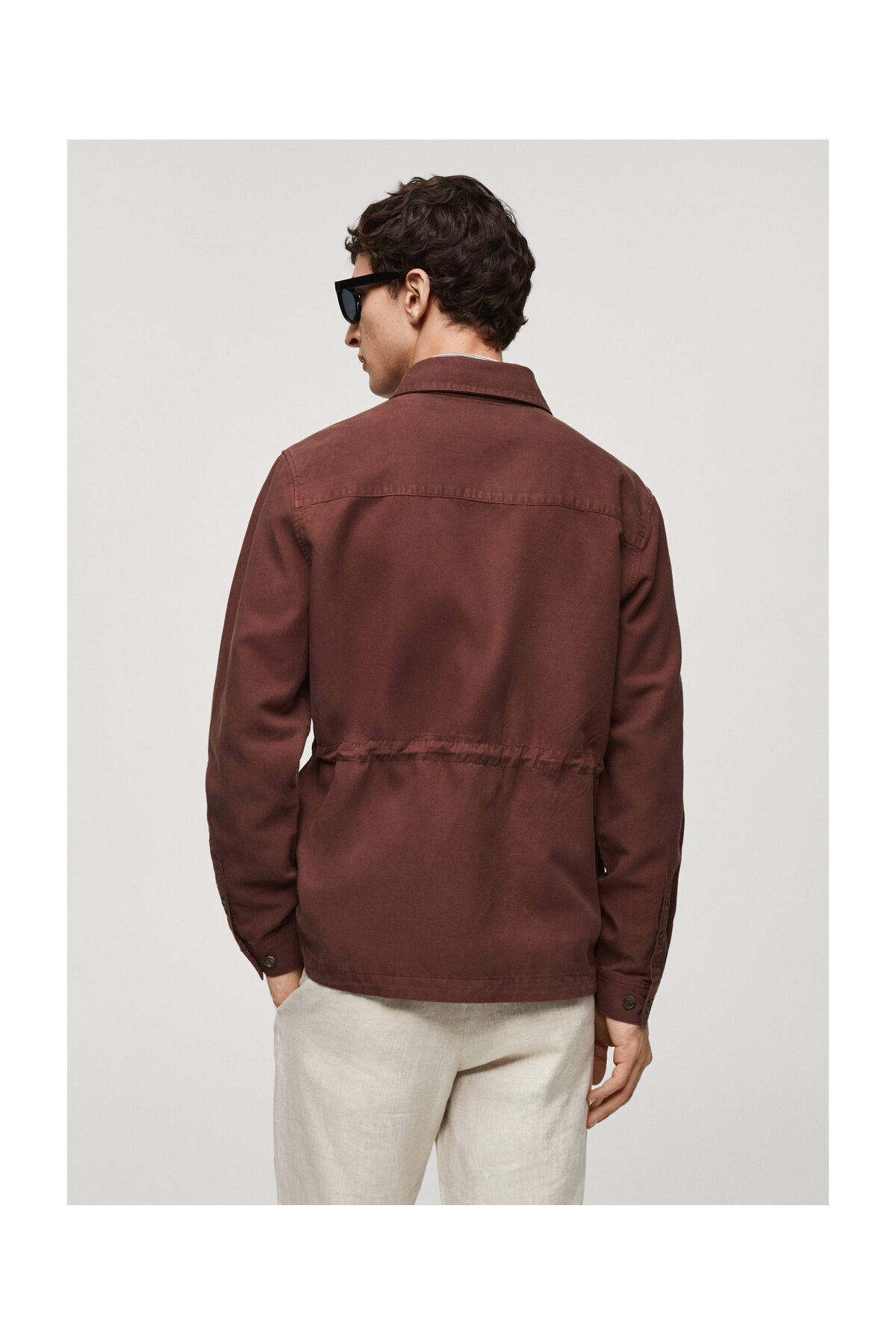 MANGO Man-Linen overshirt with pockets 9