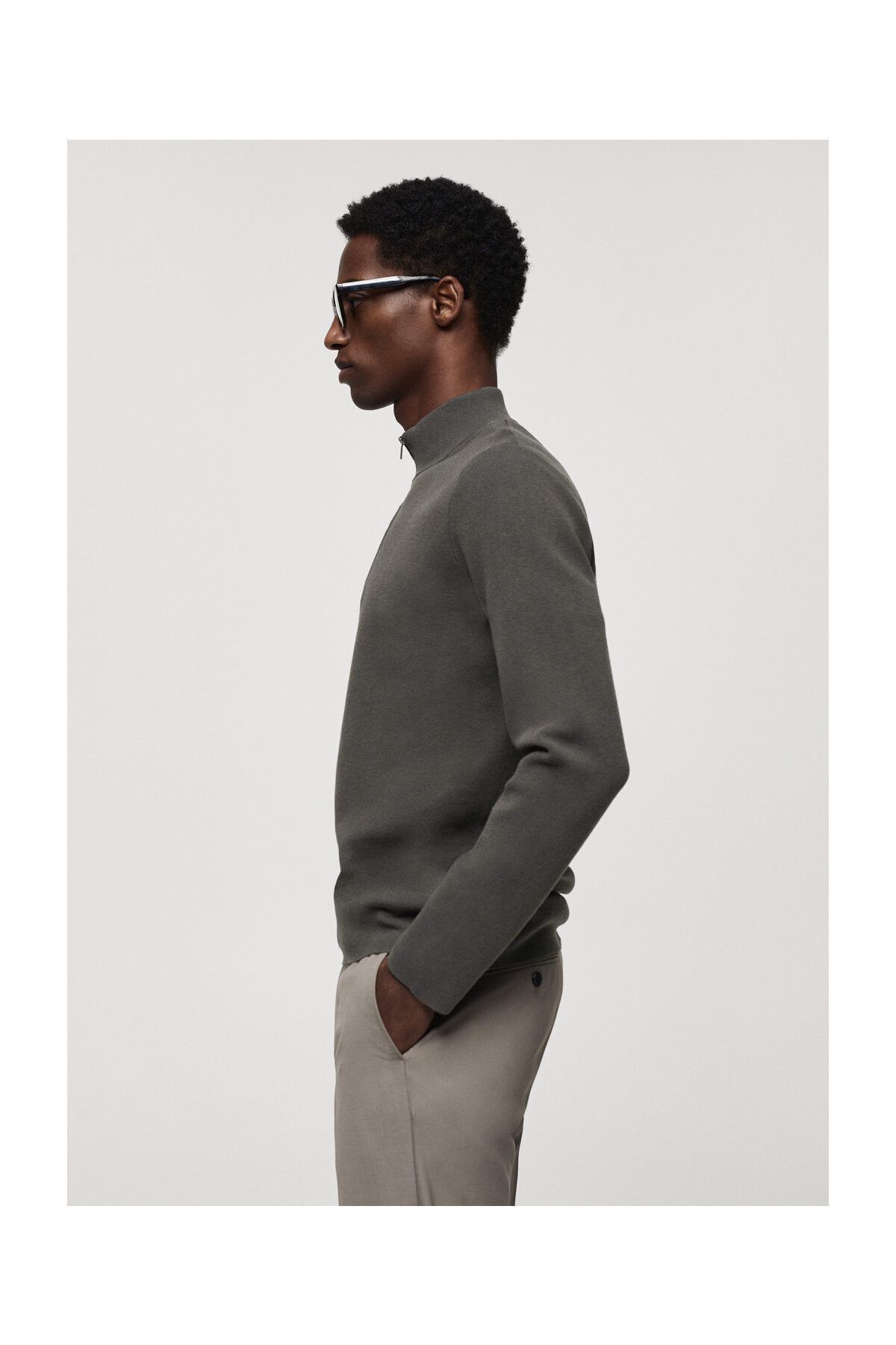 MANGO Man-Zipped high collar sweater 4