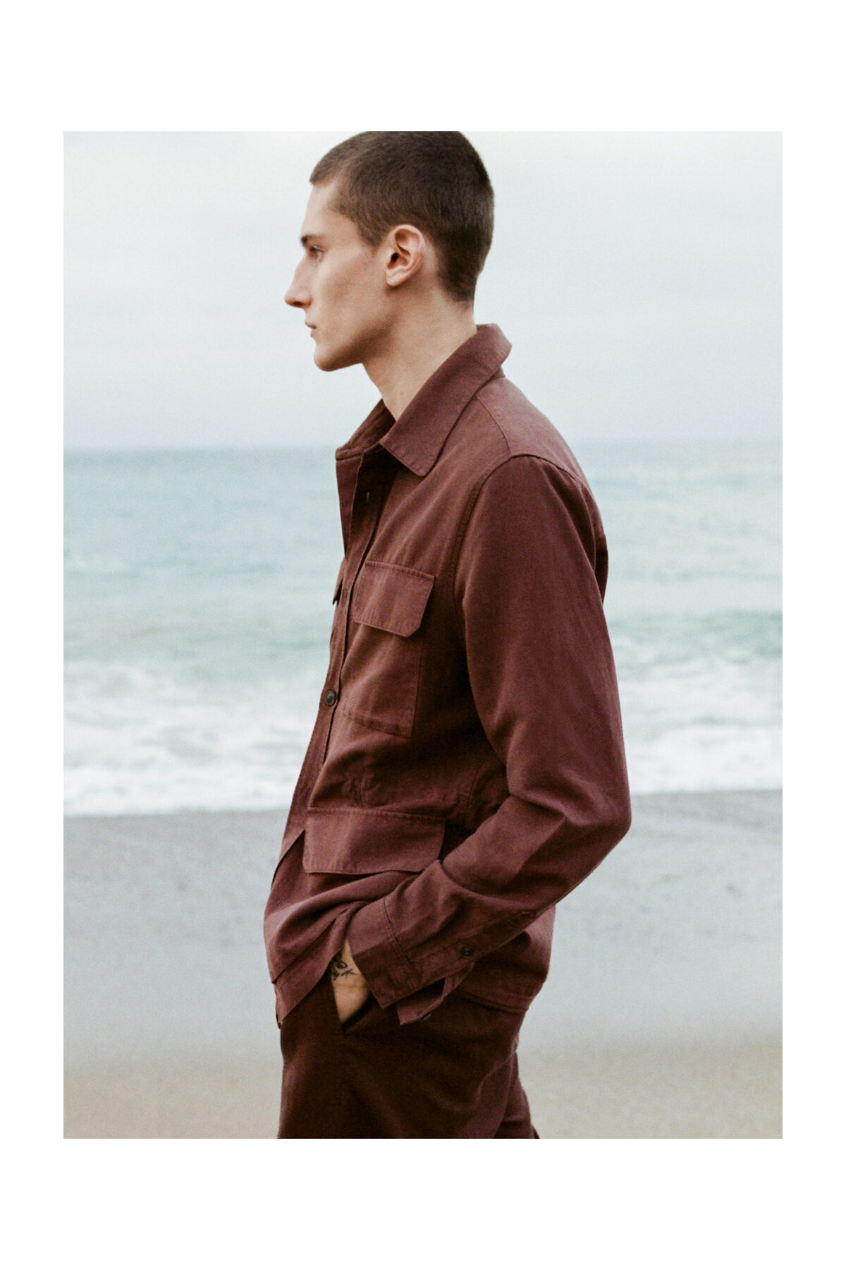 MANGO Man-Linen overshirt with pockets 6