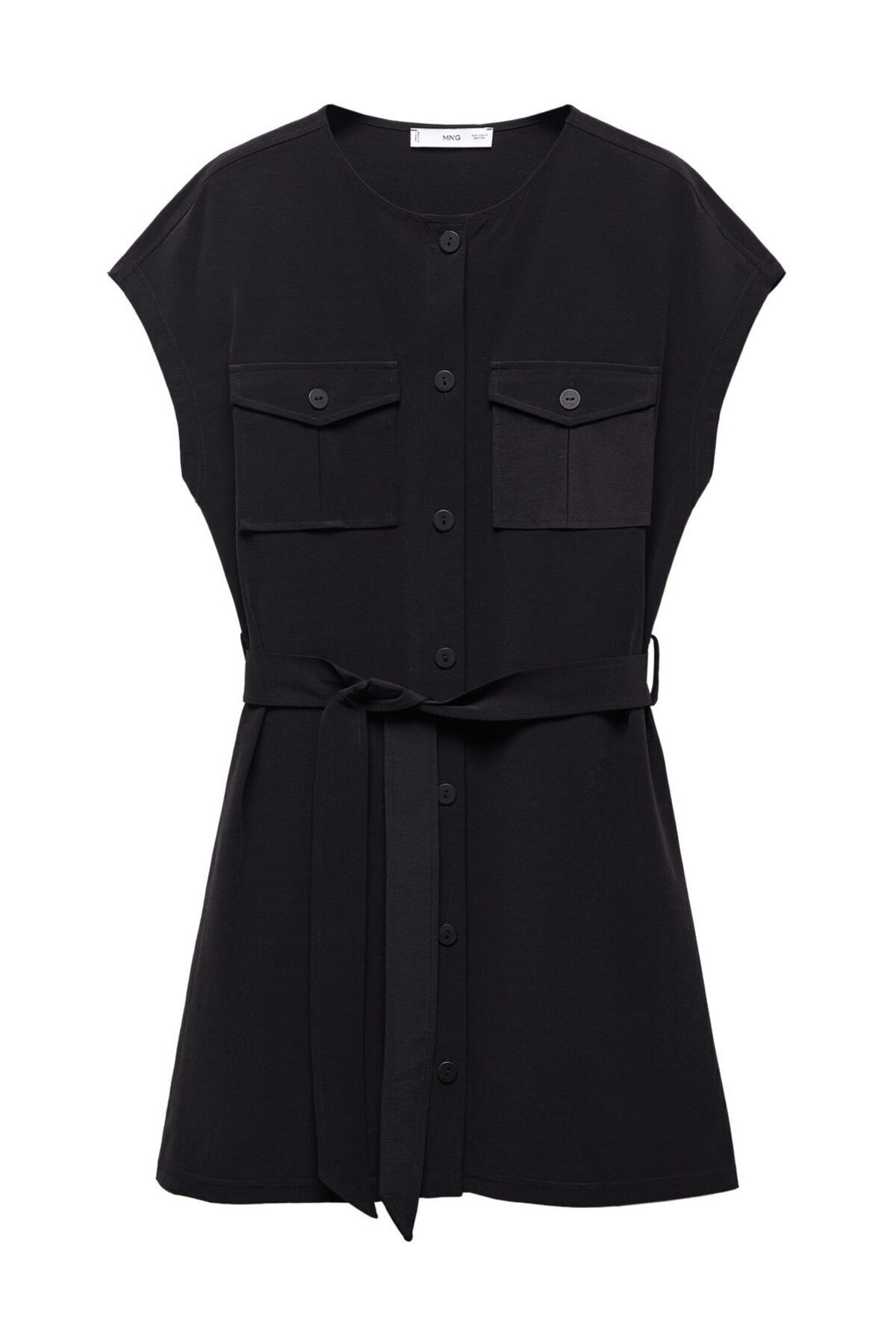 MANGO Woman-Rochie cu buzunare si detaliu fundita 2