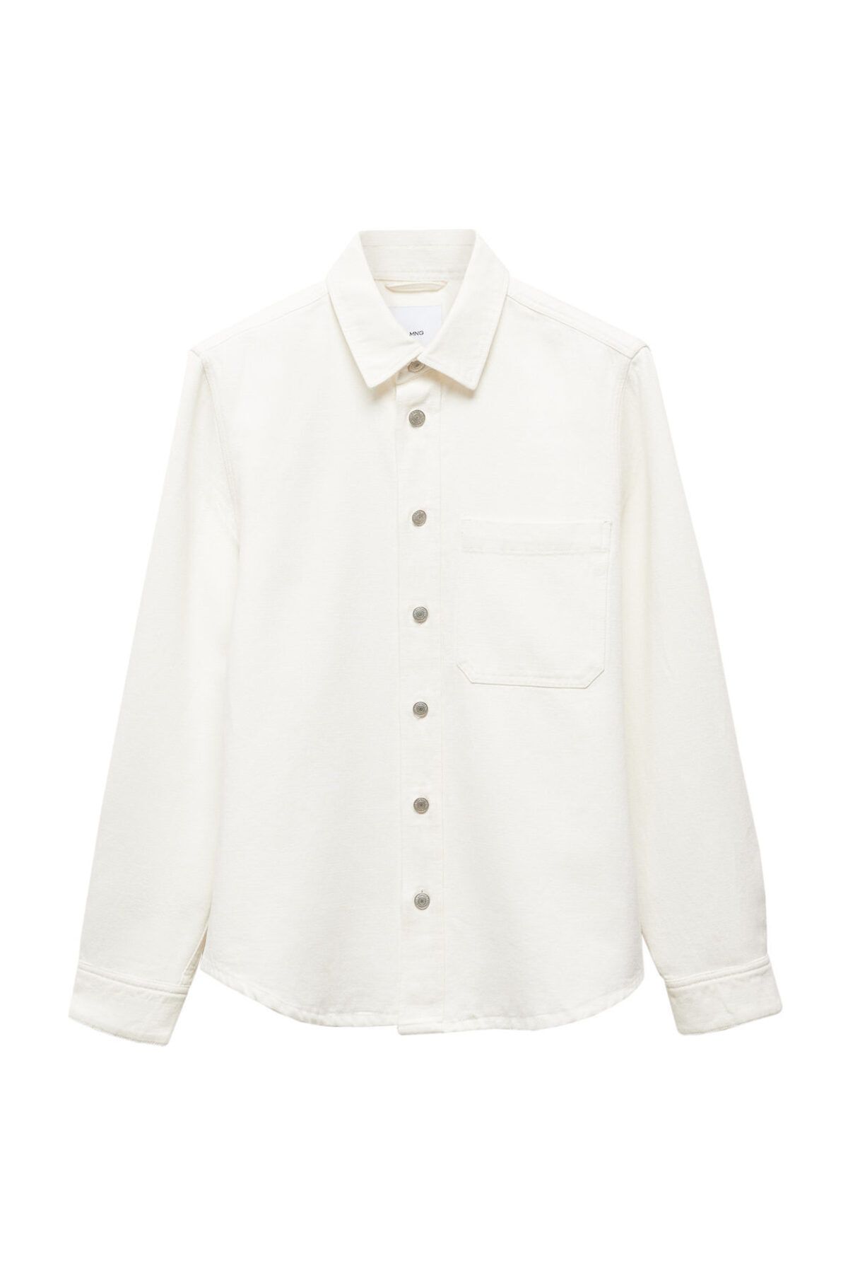 MANGO Man-Regular-fit cotton and linen overshirt 4