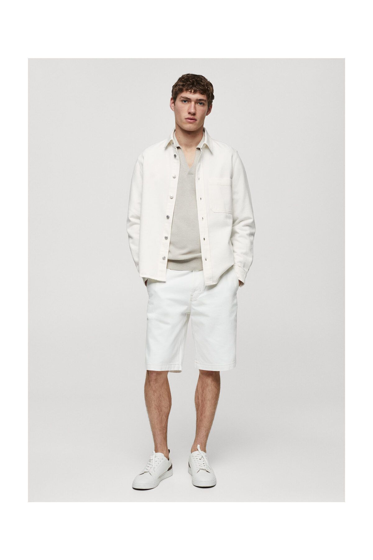MANGO Man-Regular-fit cotton and linen overshirt 2