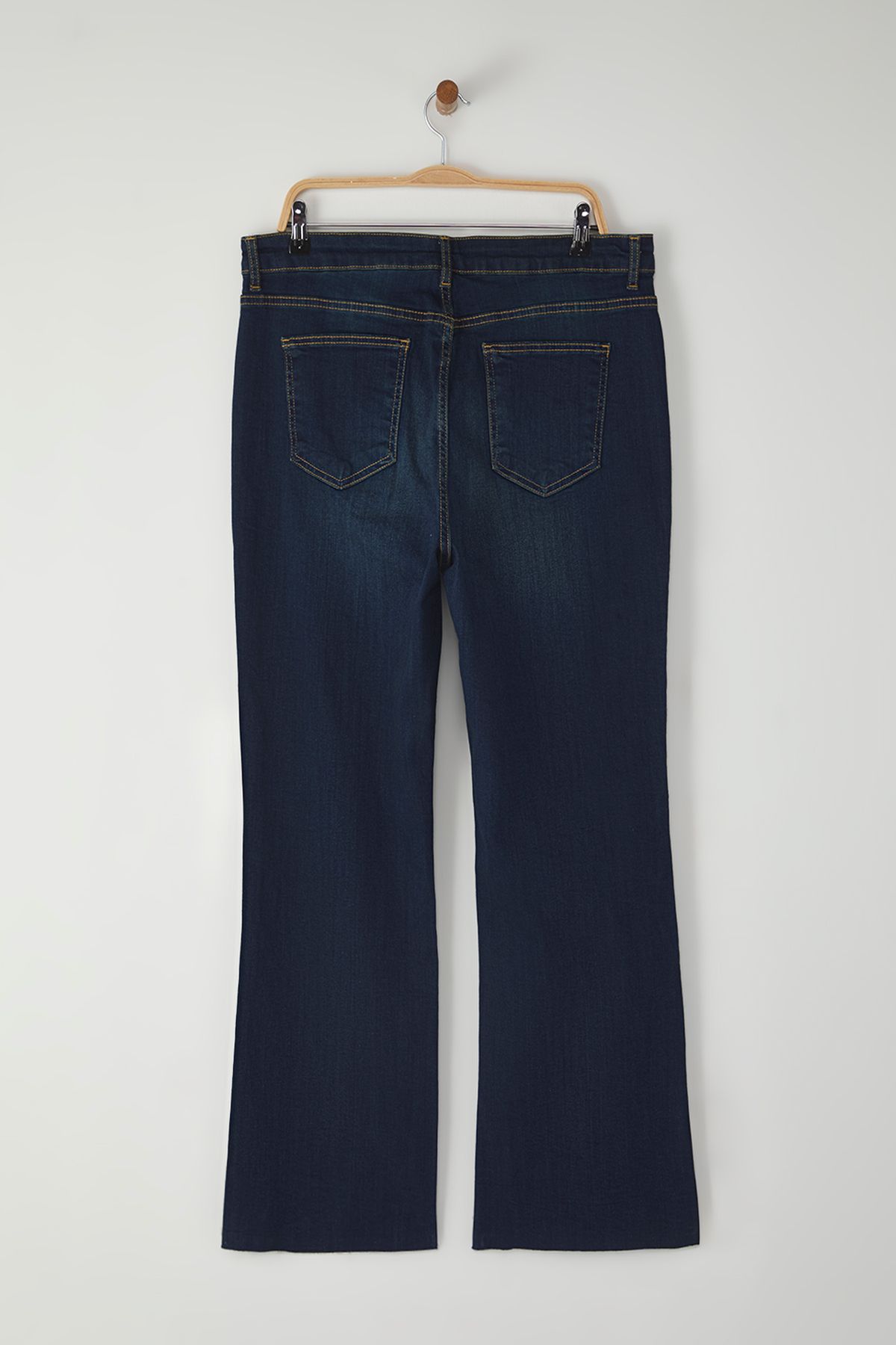 Trendyol Curve-Blue High Waist Straight Fit Large Size Jeans Tbbss25Cj00033 7