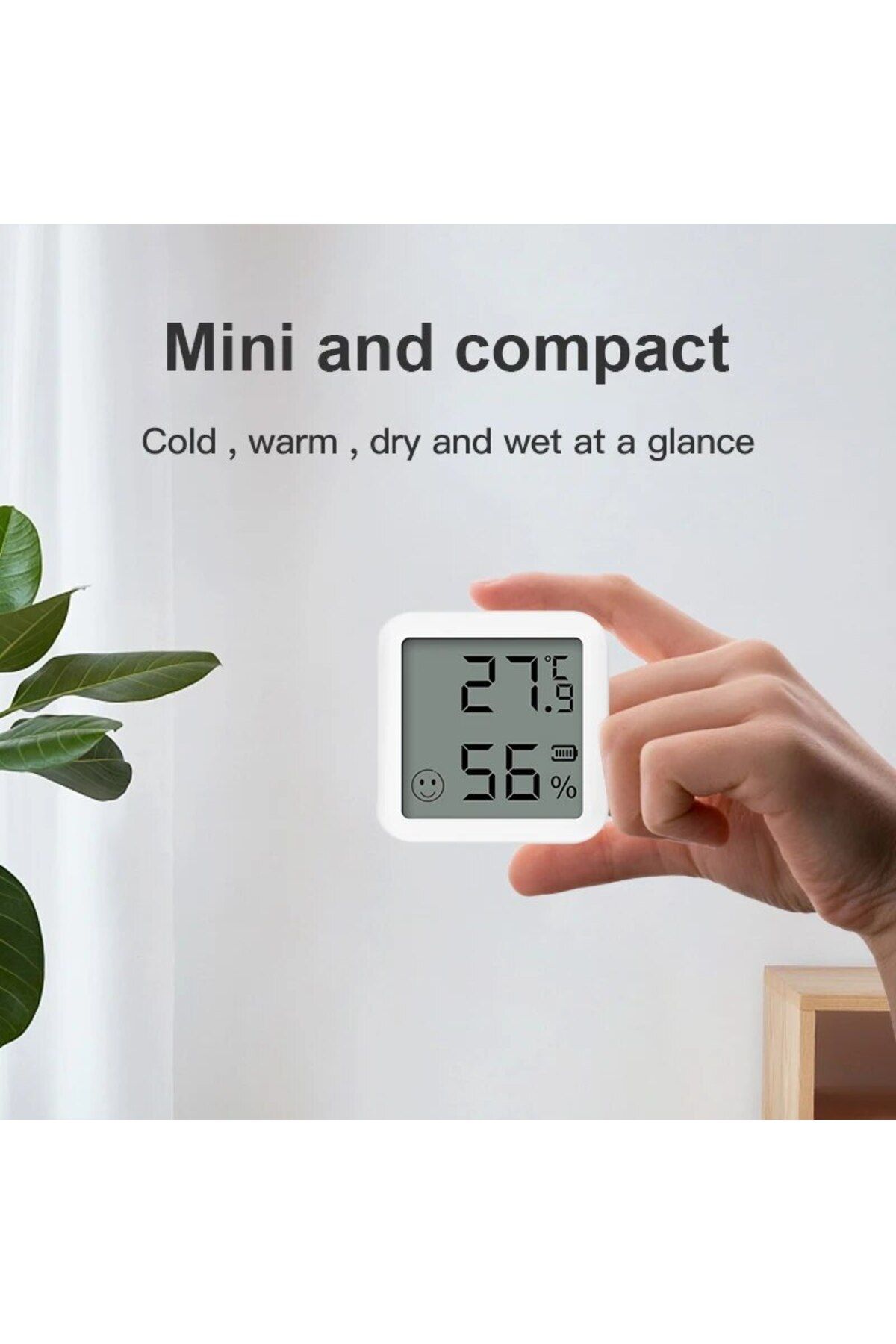 Choice-WHITE Mini Bluetooth Temperature Humidity Sensor with LCD Screen Smart Linkage Remote Control Thermo 5
