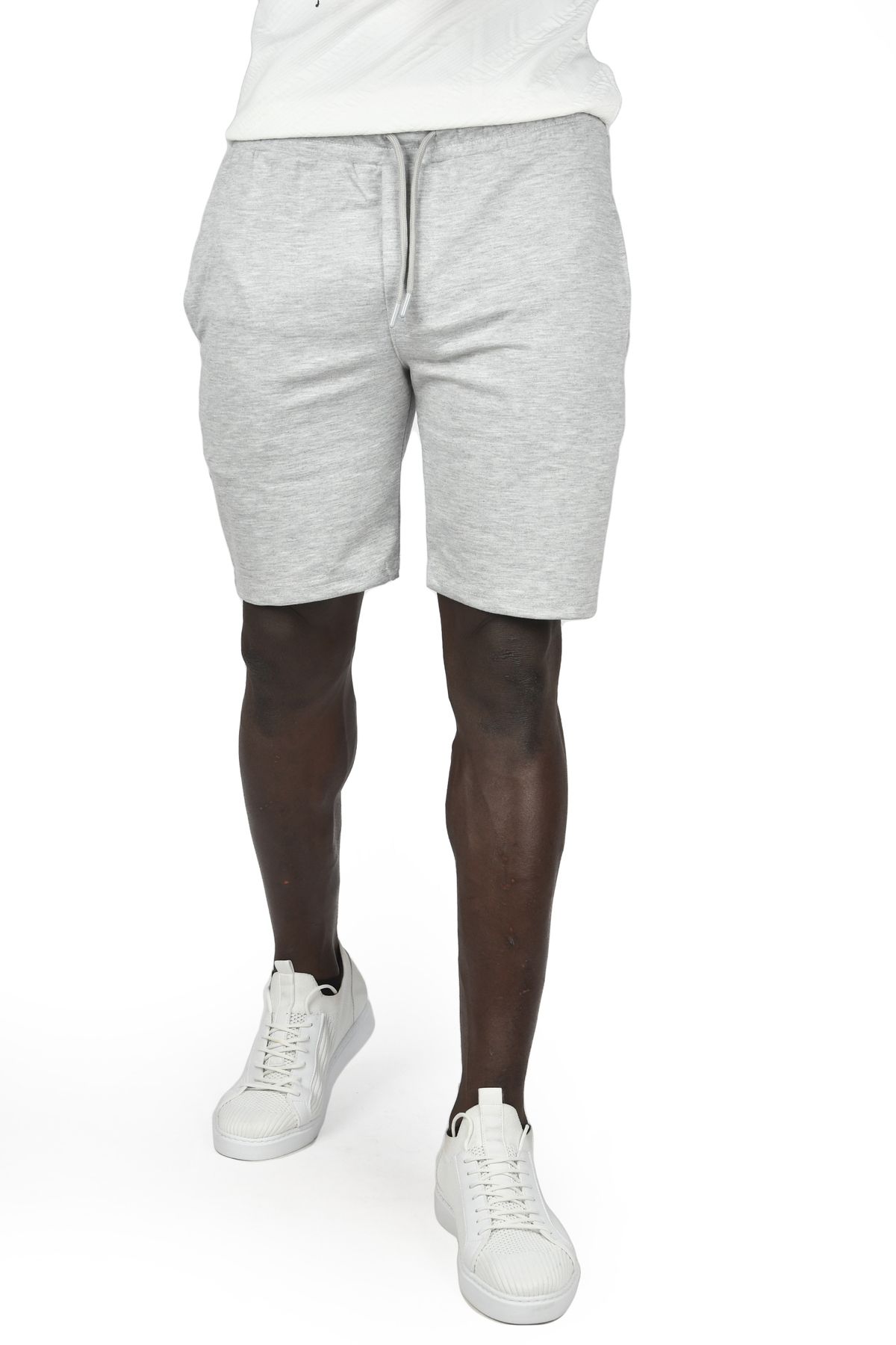 Rizz up-Gray Lycra Men's Combed Cotton Shorts - Slim Fit, Elastic Waist, Lace-up2402391 1