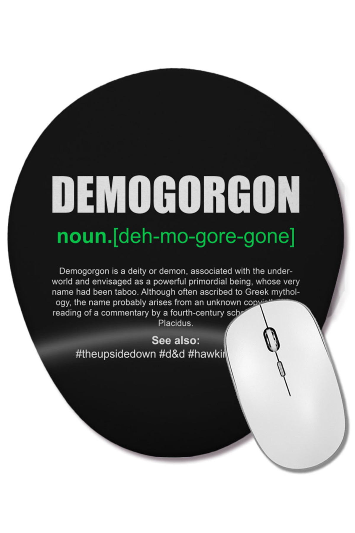 BASKI DÜNYASI-Stranger Things Demogorgon Definition Oval Mouse Pad with Wrist Support 1