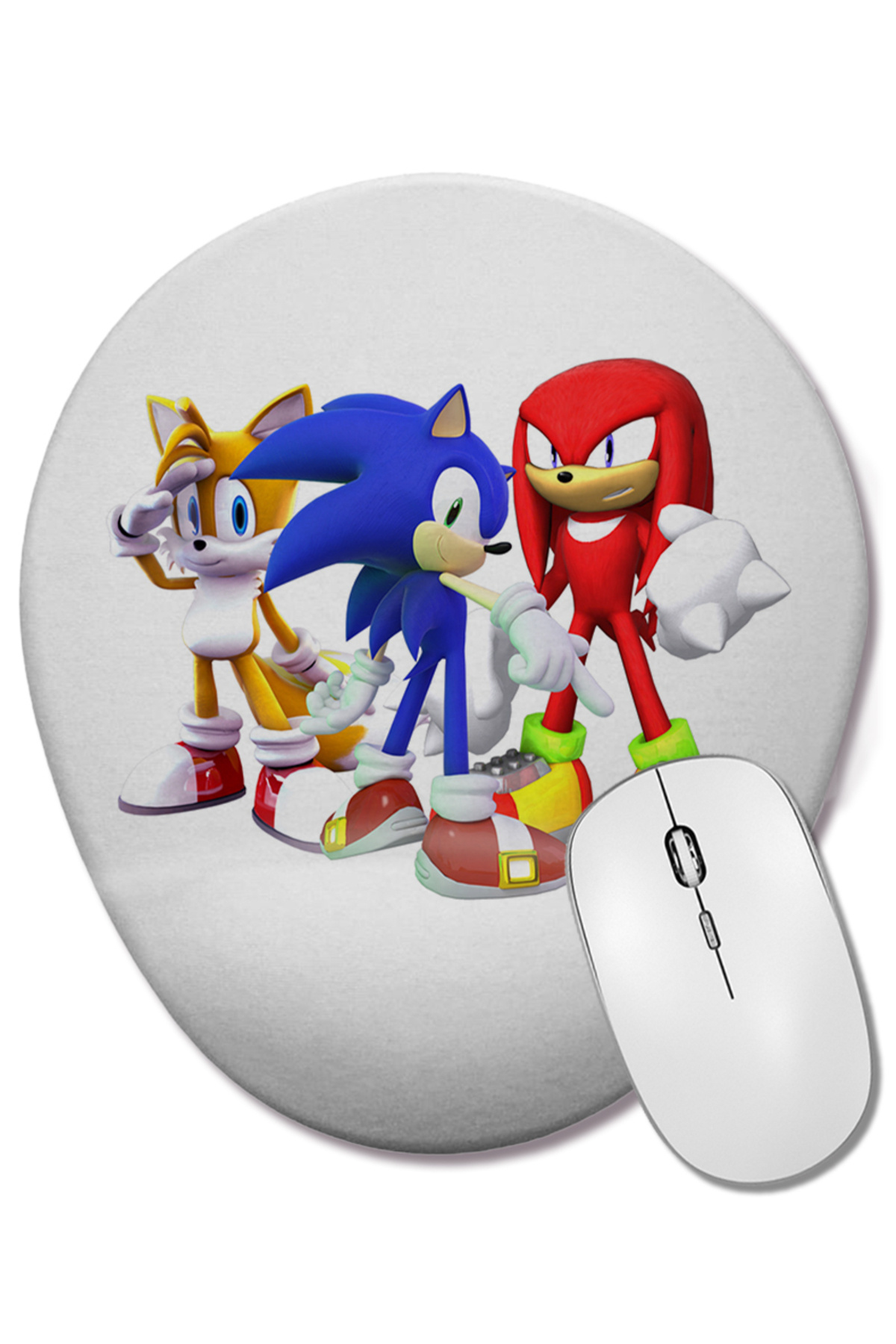 BASKI DÜNYASI-Knuckles Sonic Chaos Oval Mouse Pad with Wrist Support 1