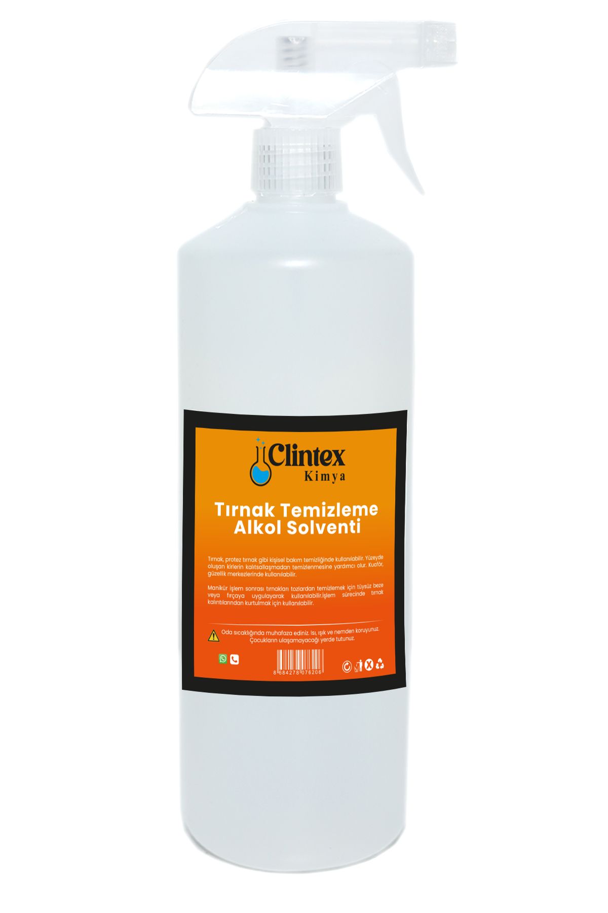 Clintex Kimya Tırnak Temizleme Alkolü(İPA) Spreyli 750 ml