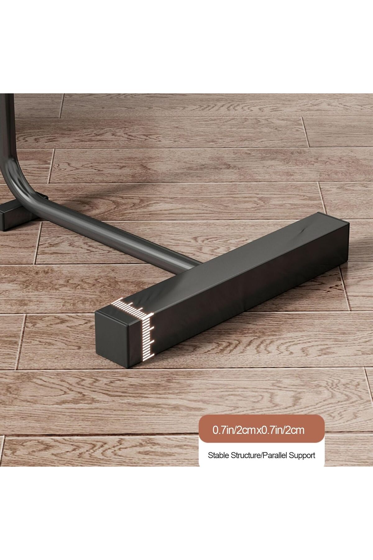 طاولة قهوة عصرية | طاولة جانبية علي شكل حرف سي سطح خشبي  وارجل معدنية باللون الأسود 60x45x30 سم