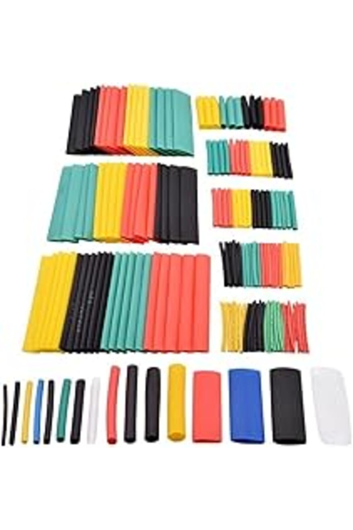 Qedii Neystore 164 Parça Isınınca Daralan Farklı Kalınlıkta Kablo Bağlantı Makaronu, Kablo Makaron Seti