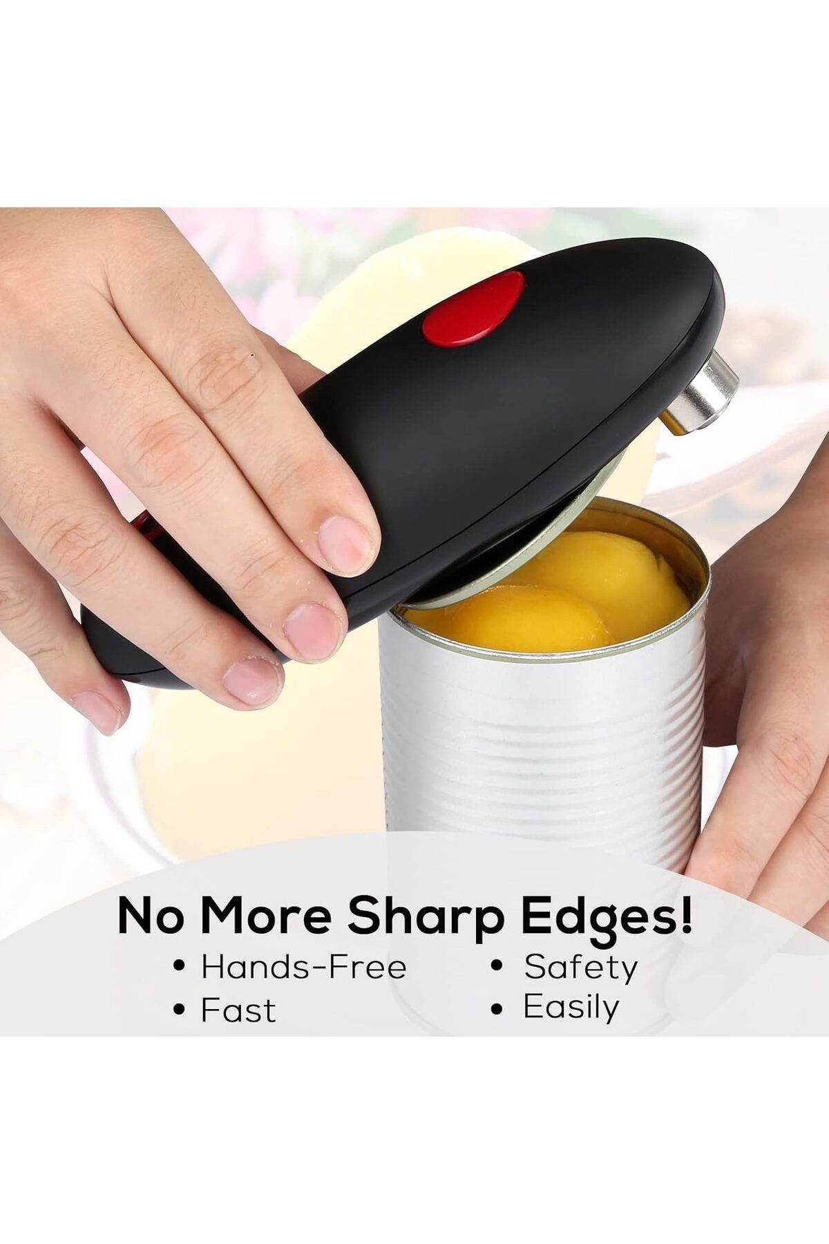 COOYA-Electric Can Opener, Automatic with One-Touch On and Off, No-sharp Edge, Battery Operated 6