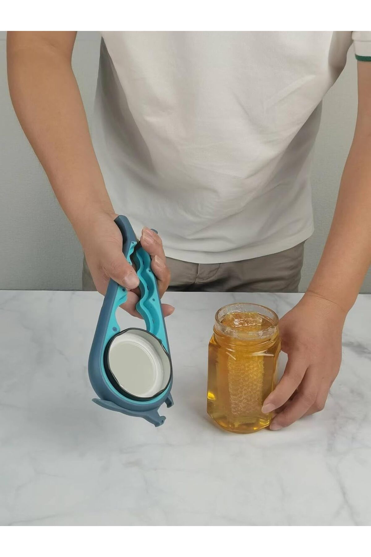 COOYA-5PCS Multipurpose Can Opener Set, 5 in 1 Lid Opener, Beer Bottle Opener, Non Slip Rubber Jar Opener 7