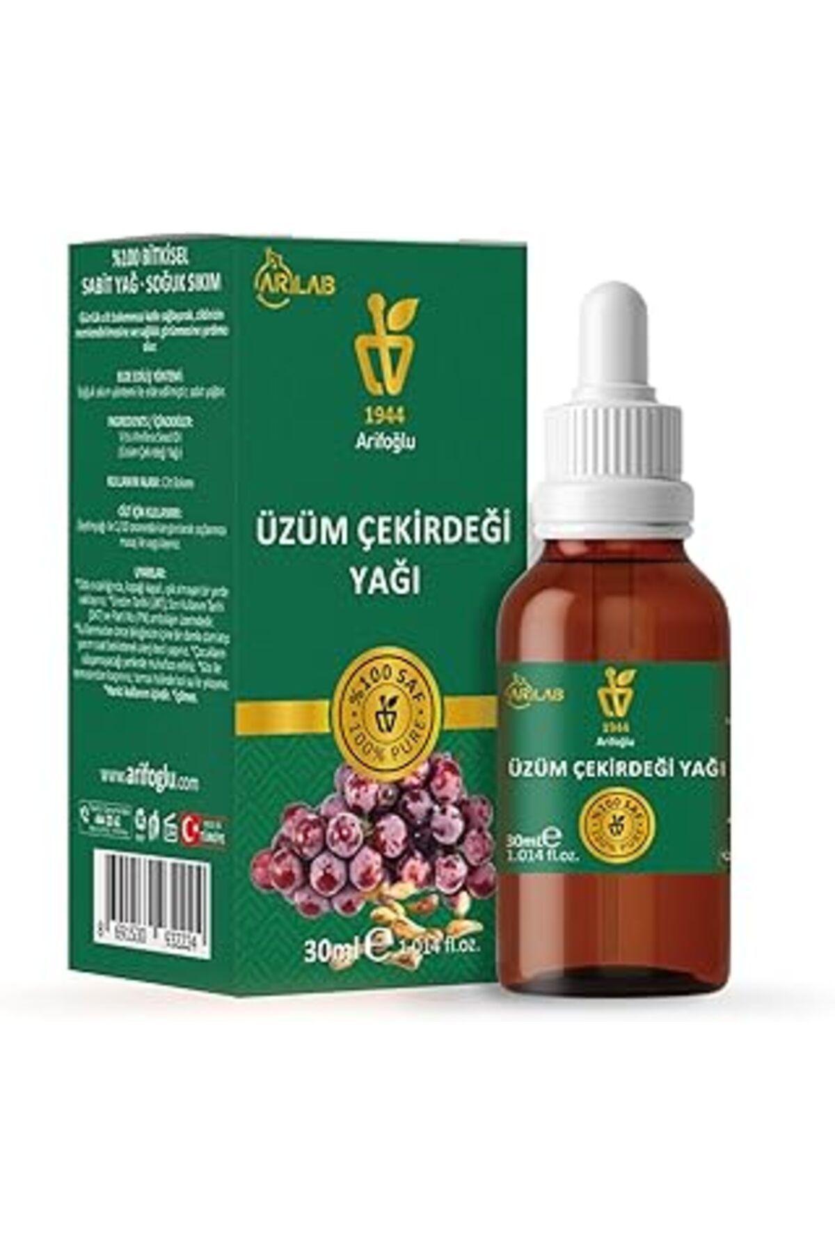 DENİZ Üzüm Çekirdeği Yağı 30Ml%100 Saf Yağ Arlab Pure Grape Seeed Oil 30Ml