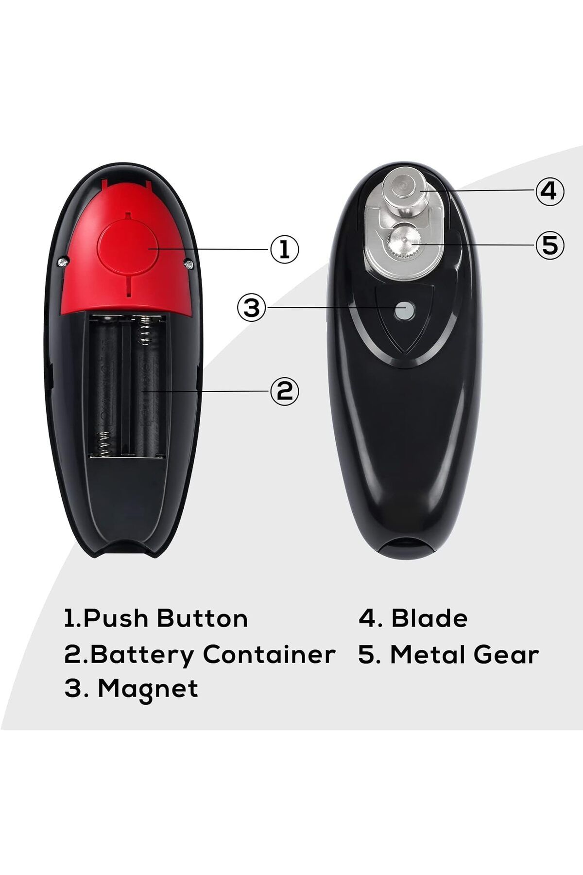 COOYA-Electric Can Opener, Automatic with One-Touch On and Off, No-sharp Edge, Battery Operated 3