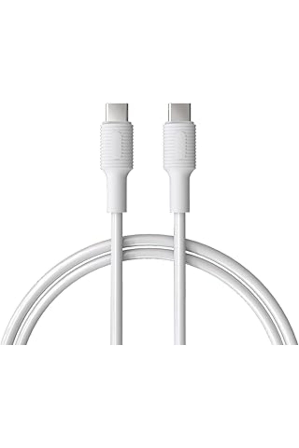 jupiter global bazaar Remorax Coral Type C-C Power Delivery Hızlı Şarj Kablosu, Beyaz Kablo, Beyaz/Beyaz Uçlar (120 Cm)