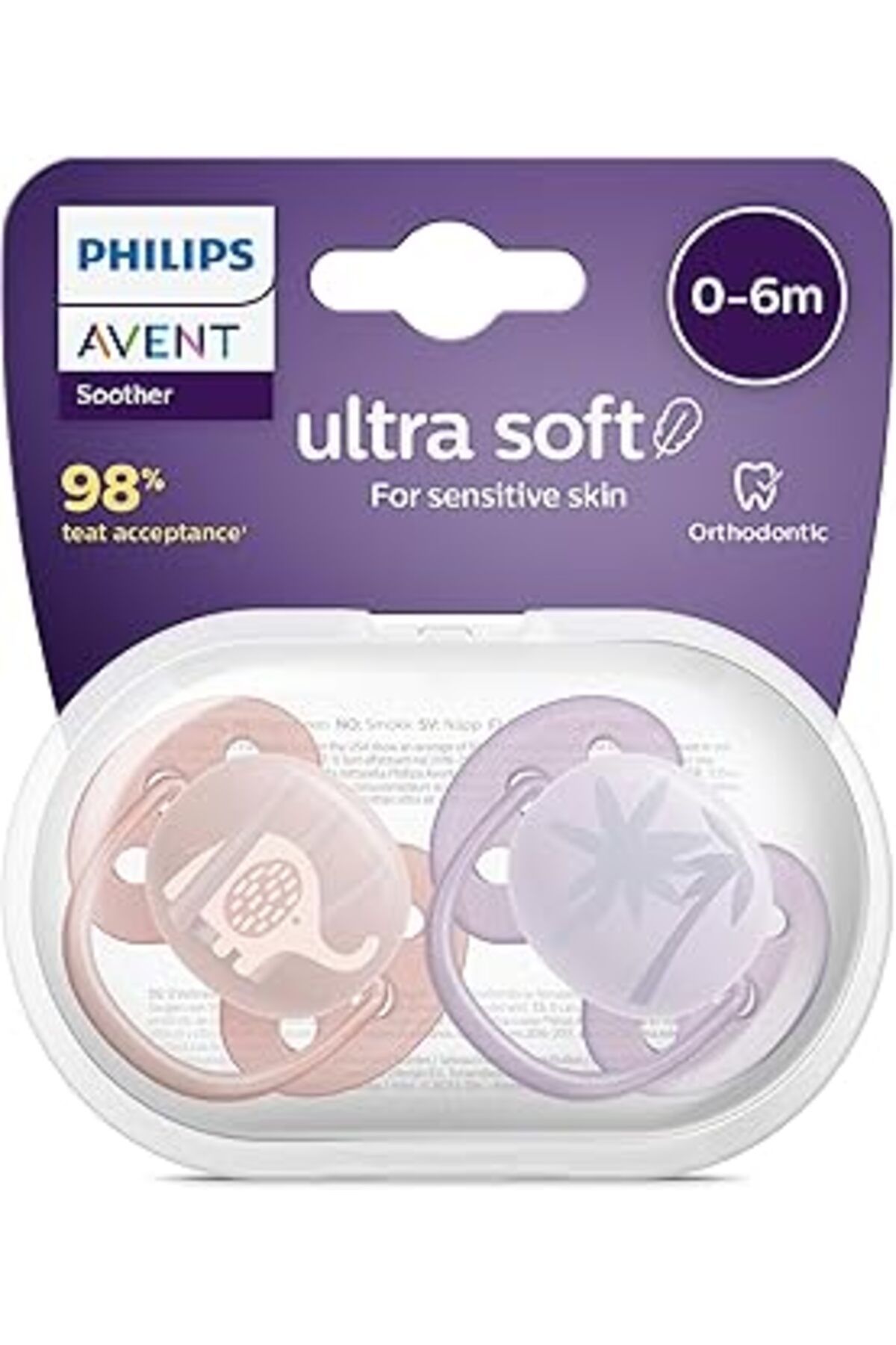 NZM TİCARET Avent Ultra Soft Emzik 0-6 Ay, 2'Li Paket, Kız