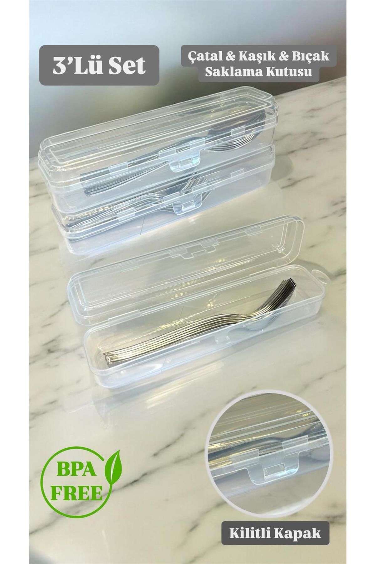 Bayev-Multix 3-Piece Cutlery Set Storage Box Set Dowry Spoon Organizer Storage Container 1