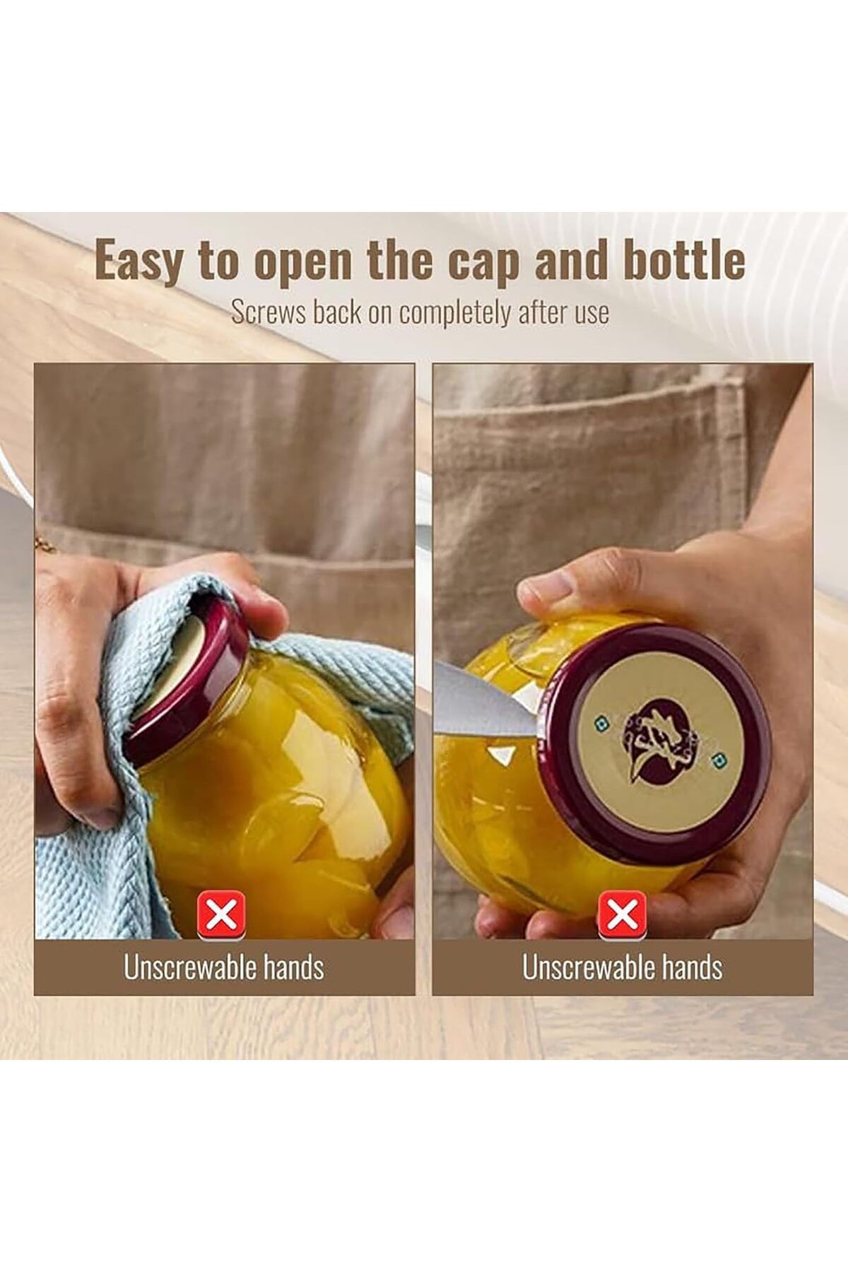 COOYA-2 Pack Adjustable Jar Opener for Weak Hands, 2 in 1 Adjustable Jar Opener Multi-function Can Opener 7