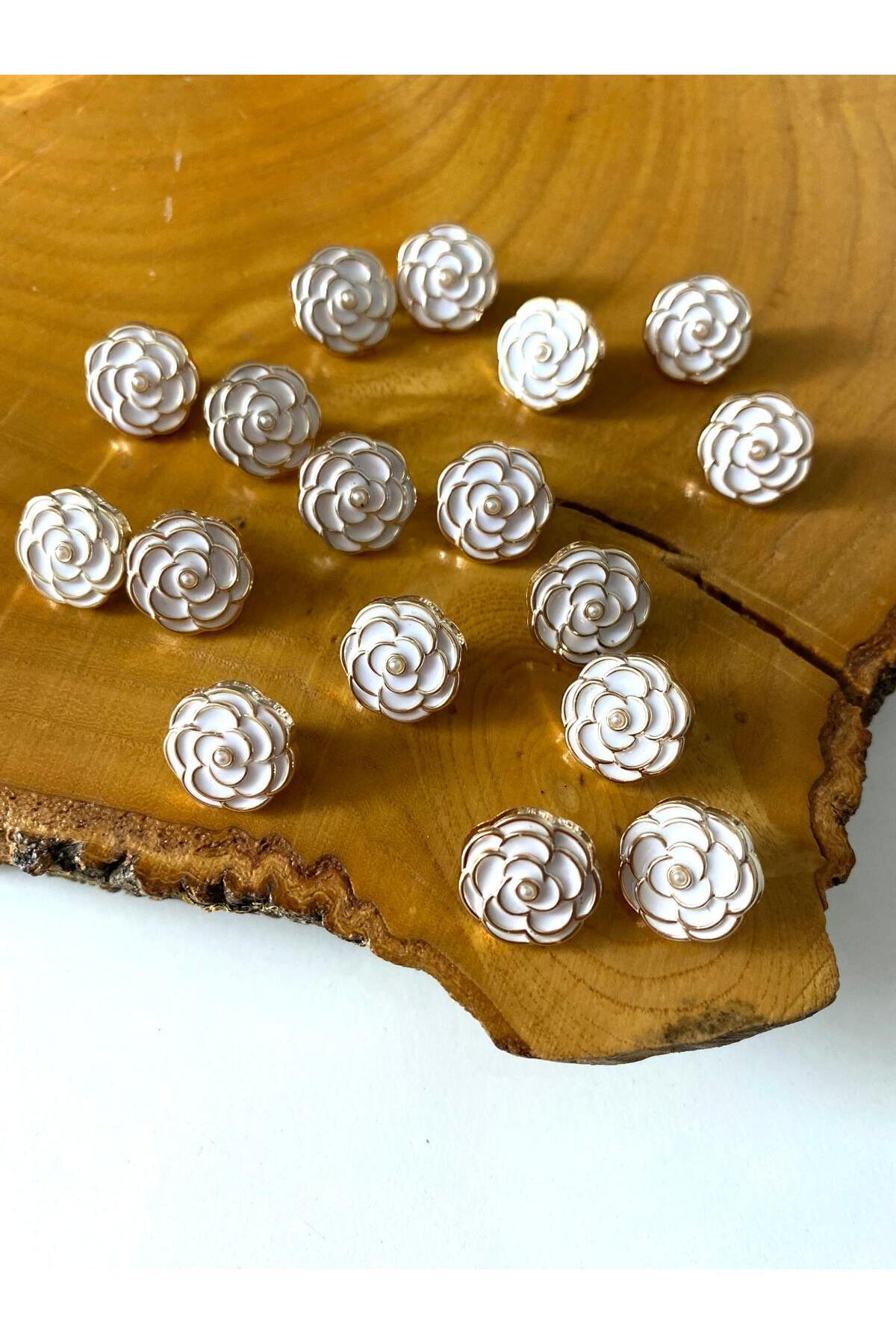 canan dizayn GOLD 15 MM (24 BOY) ÇİÇEK DÜĞME (15 ADET)