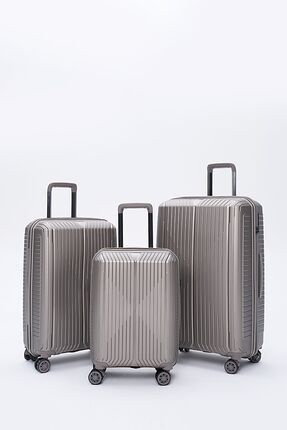 Torry Polipropilen 3'lü Kırılmaz Valiz Seti Gri
