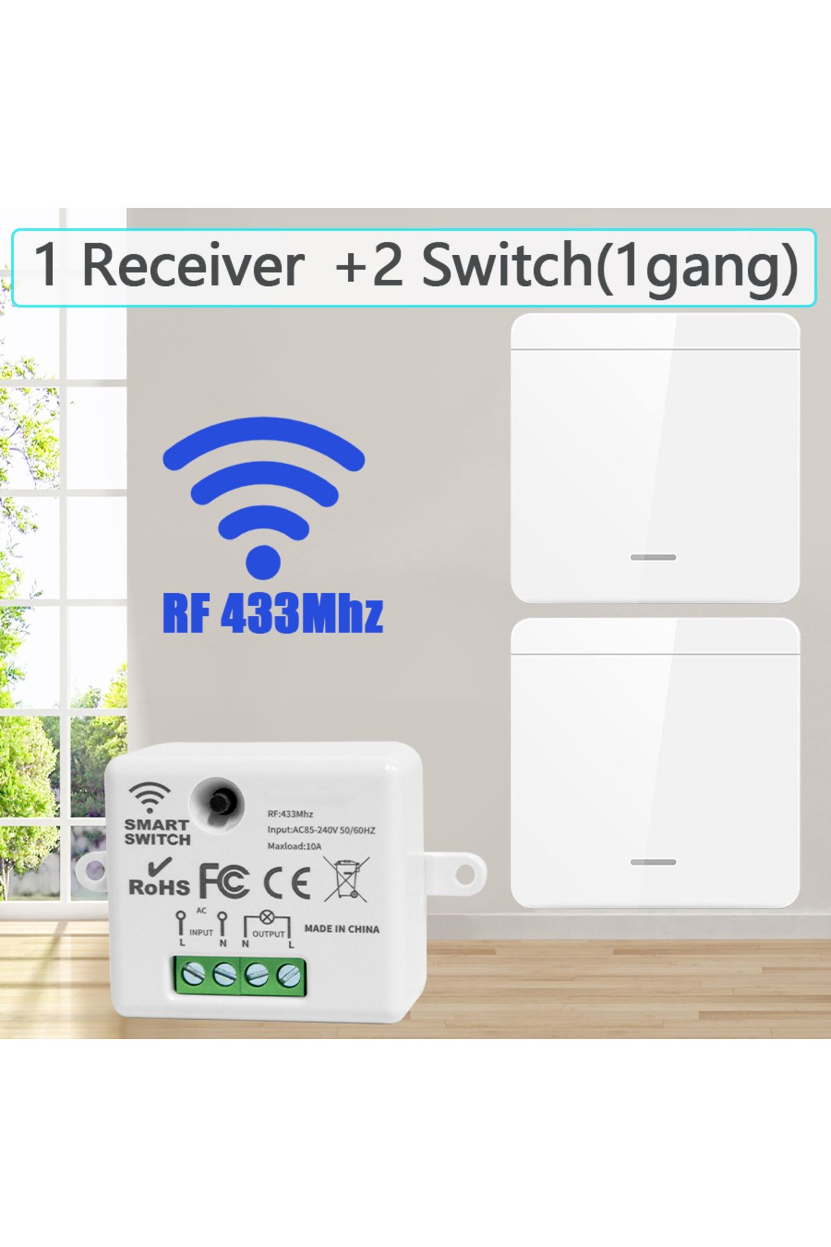 GGBEE-Wireless Smart Switch Light RF 433Mhz Remote Control 1/2/3Gang Interruptor Smart Lighting Switch ... 1