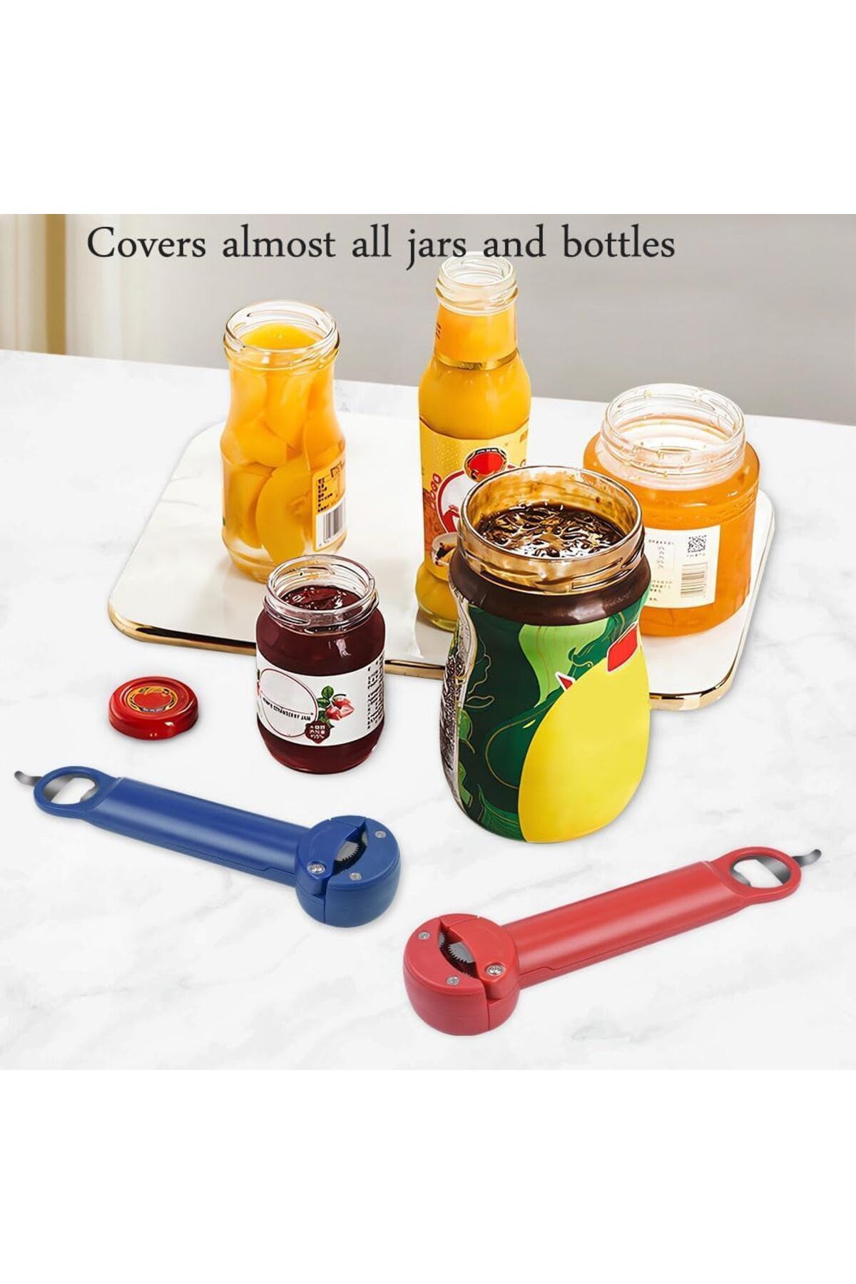 COOYA-Jar Opener Bottle Opener, Retractable Can Opener, Adjustable Stainless Steel Can Opener 4
