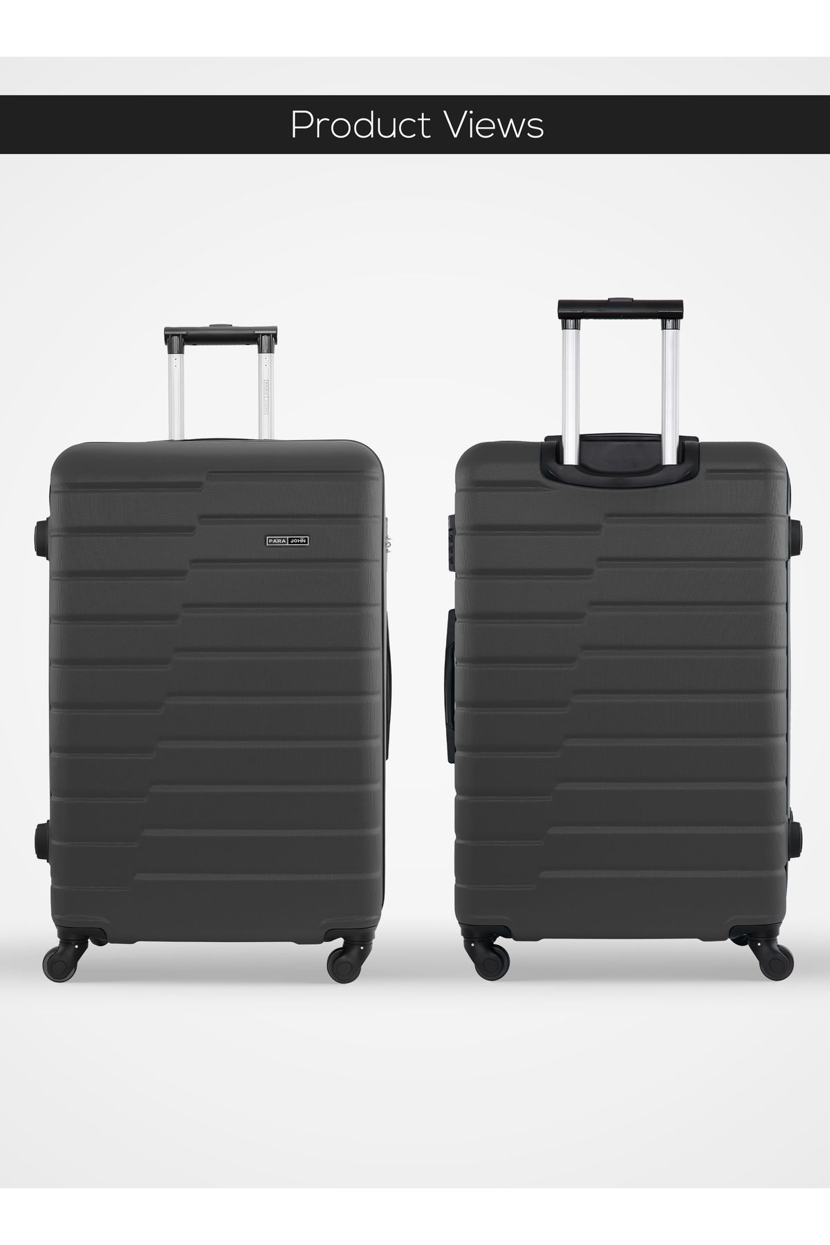 PARAJOHN-Beta Series Set of 2 Luggage – Lightweight ABS Hardshell, 10KG Carry-On & 30KG Large Trolley Grey 2