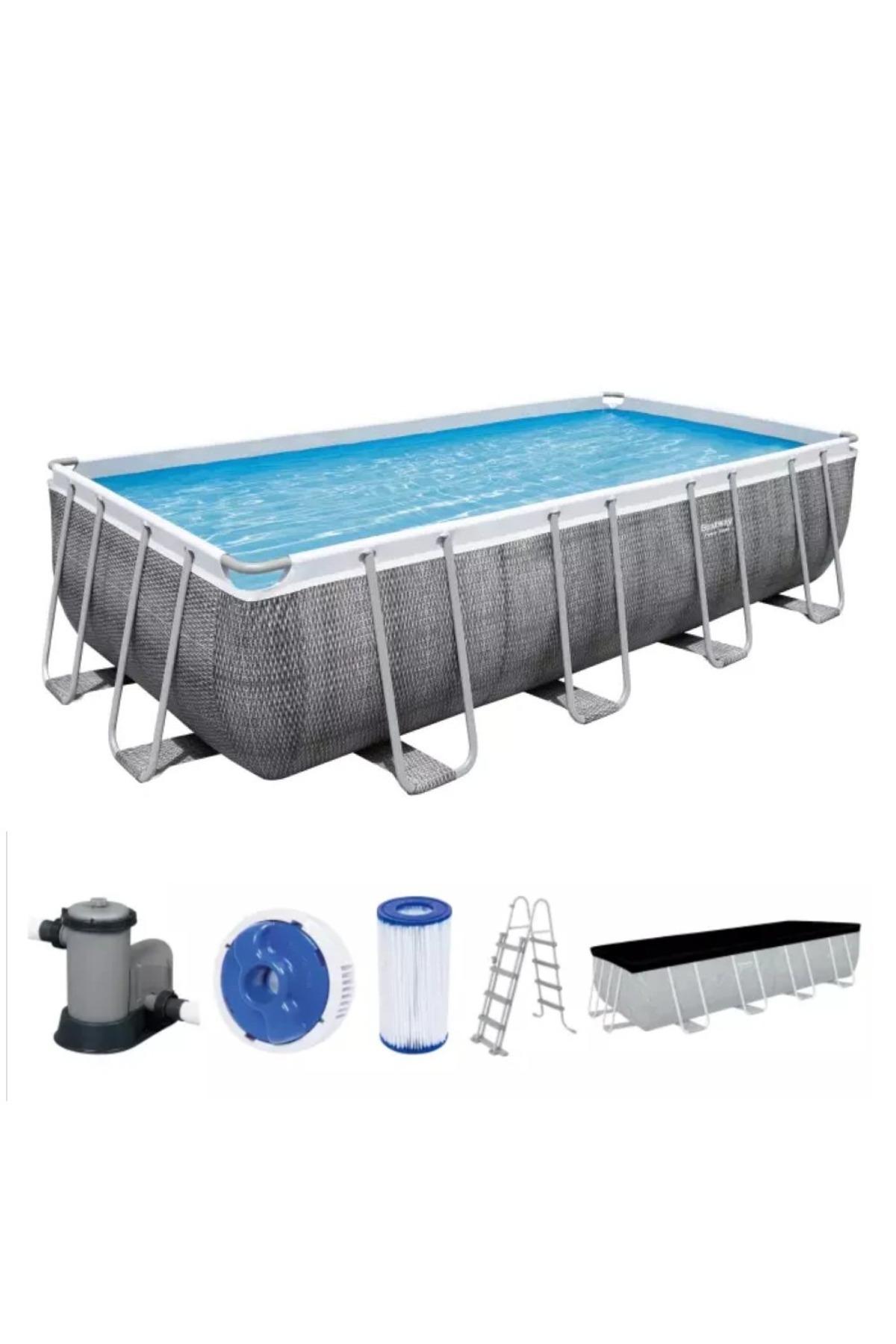 BESTWAY 56998 Steel Pro MAX Prefabrik Aile Havuzu 549x274x122cm Örtü Merdiven Filitreli Set