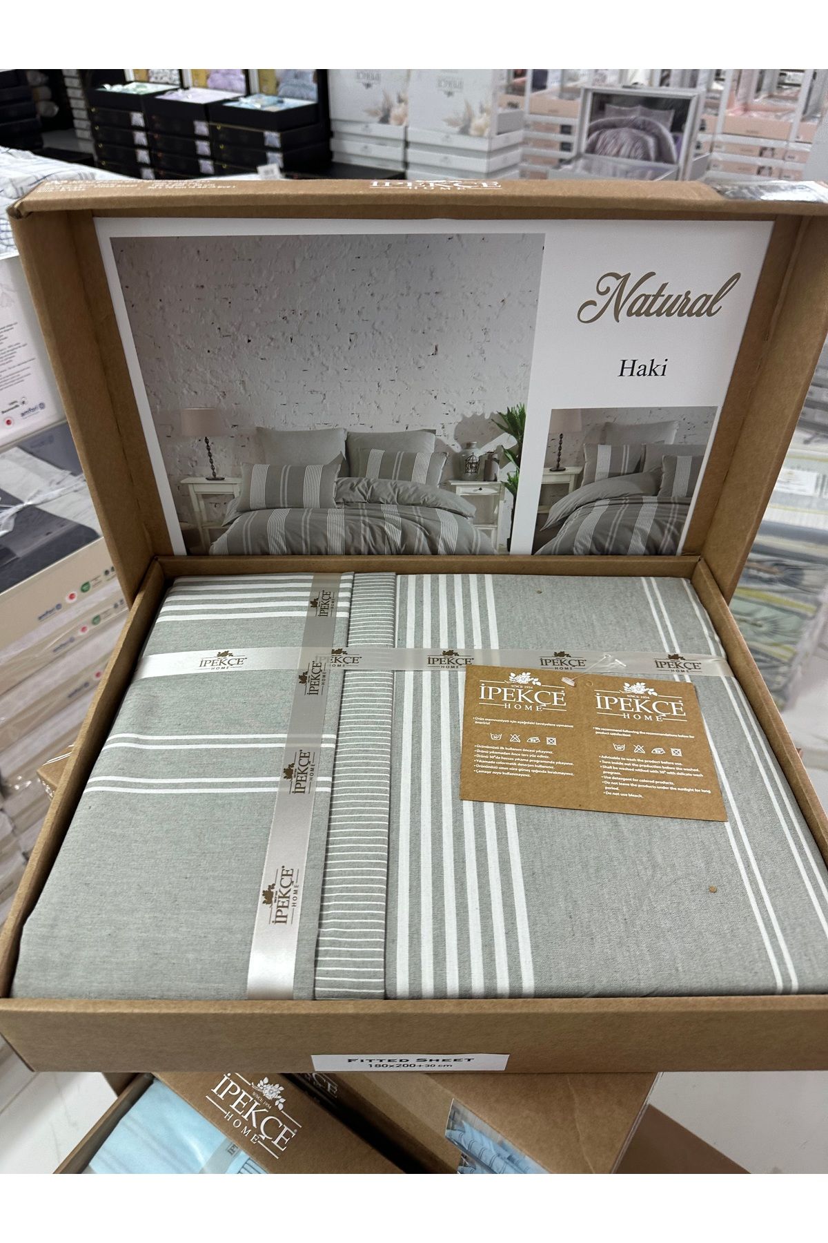 la lune home-Natural Duvet Cover Set with Elastic Sheets Double 2