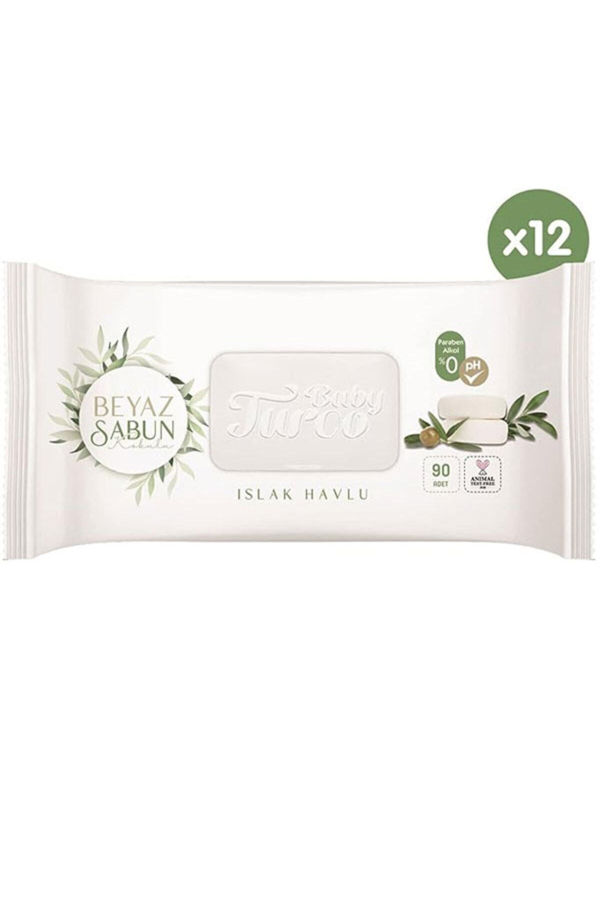 Baby Turco Beyaz Sabun Kokulu Islak Havlu 12x90 fotoğrafı 2 (önizleme)