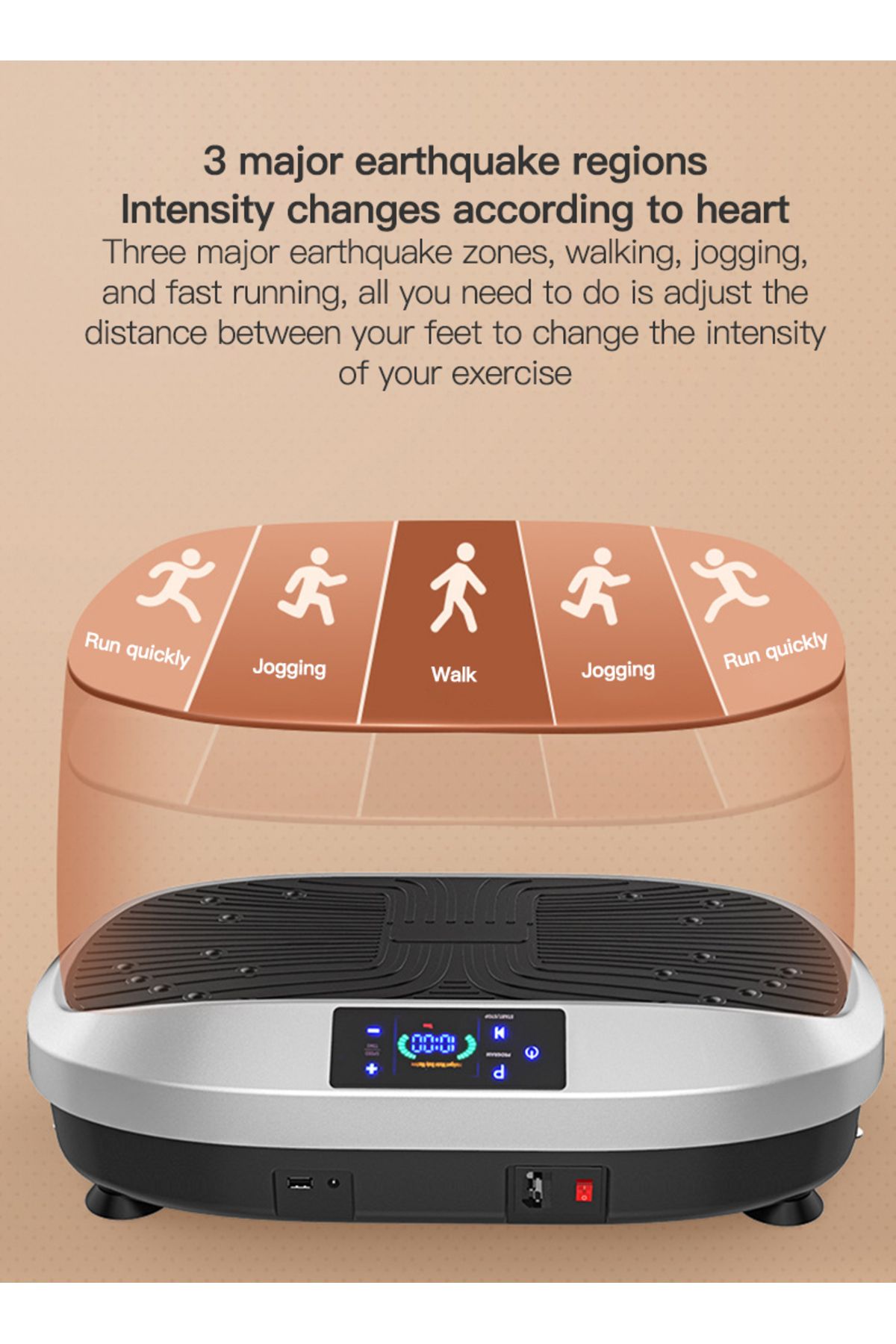 ETG-Vibration Plate Exercise Machine Whole Body Vibration Machine for Home Fitness w/Loop Bands 4