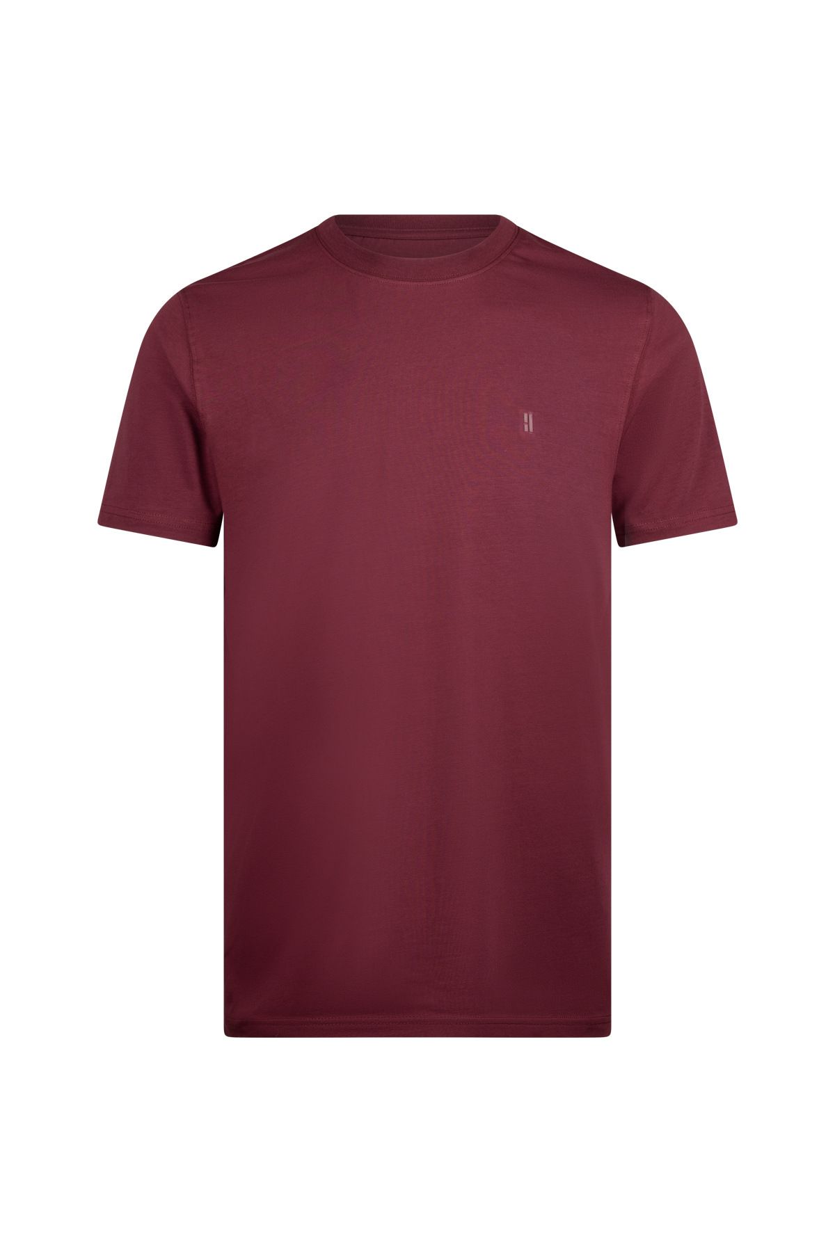تی شرت پایه یقه نخی Claret Red Regular Fit Crew Hatemoğlu