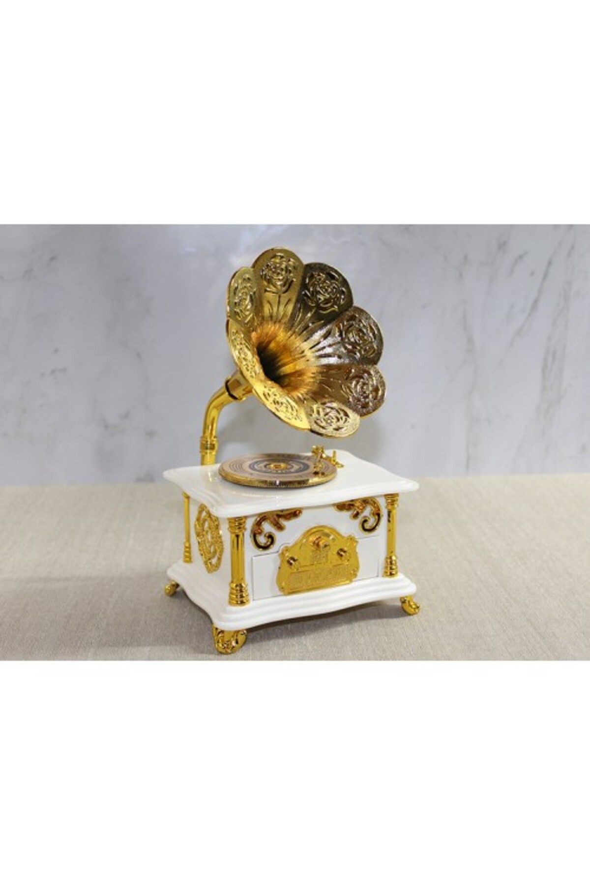 Kuzgun Online Shop Cutie Muzicală Gramofon Albă Unisex - One Size